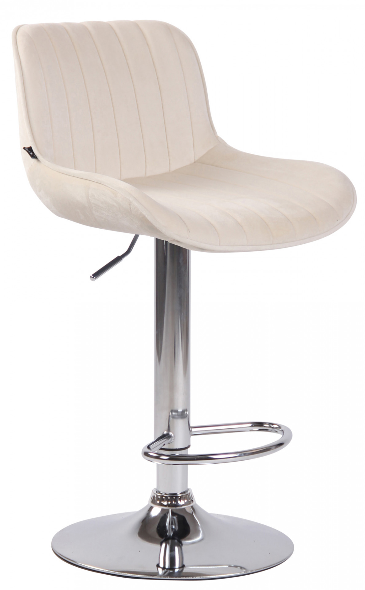 Barhocker Lentini Samt chrom, creme