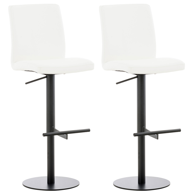 2er Set Barhocker Cadiz Kunstleder schwarz, weiß