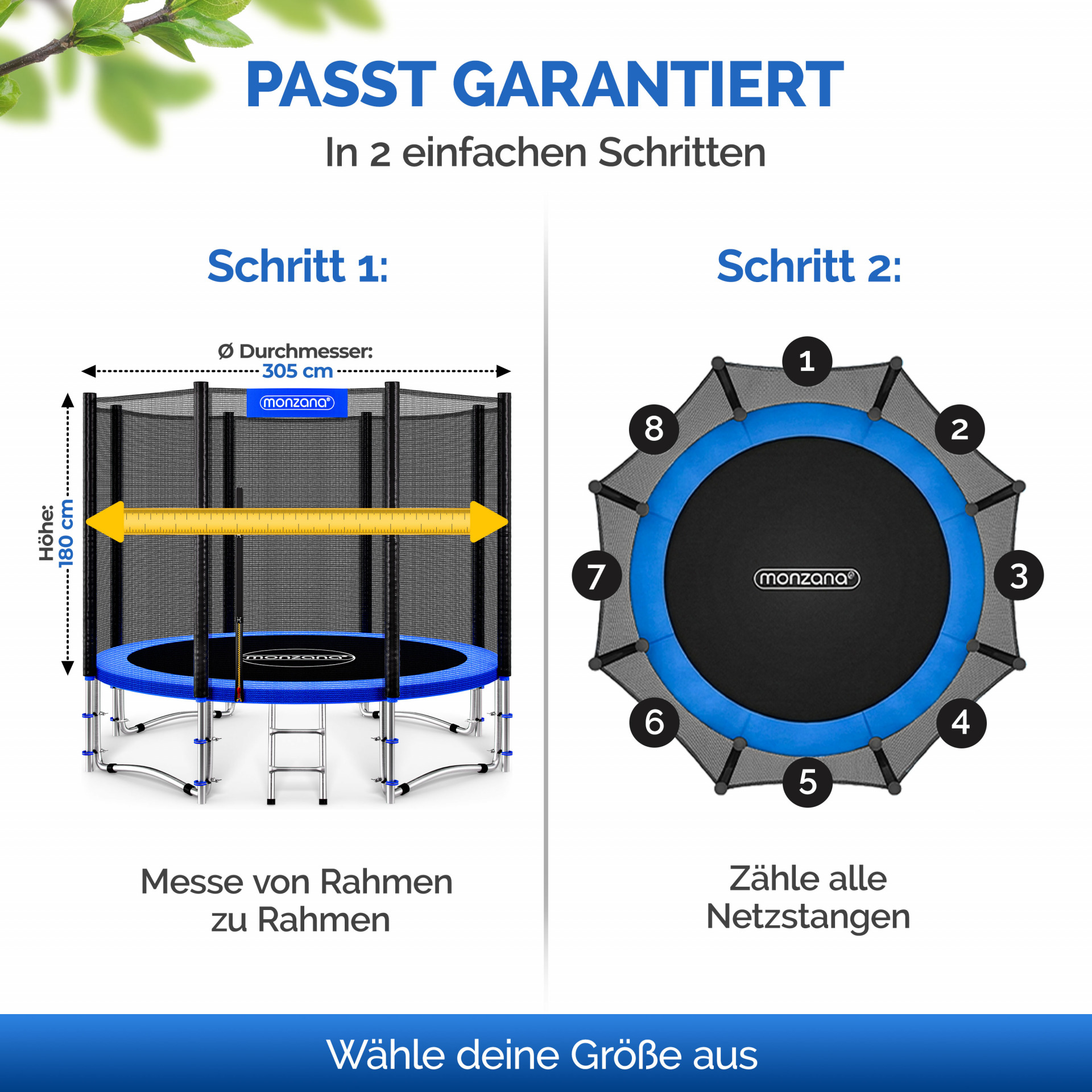 Sicherheitsnetz für Trampolin Ø305cm