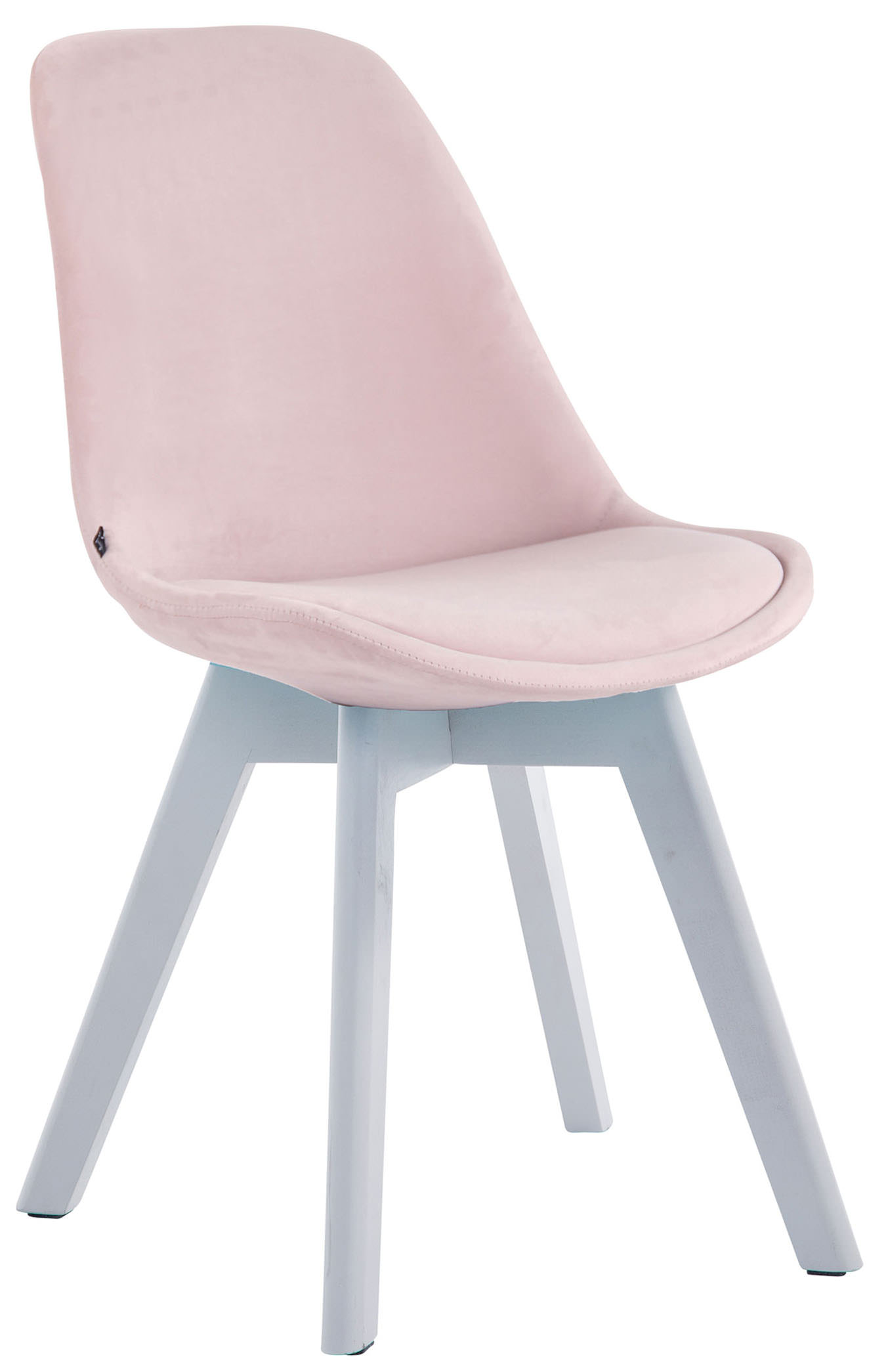 4er Set Besucherstühle Borneo V2 Samt weiß, pink