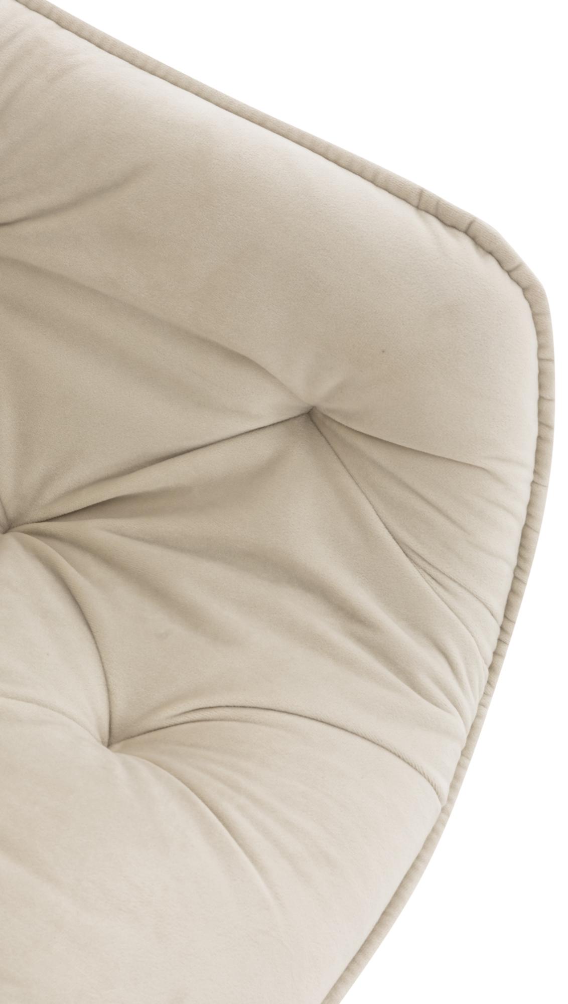 4er Set Stuhl Tanna Samt, creme