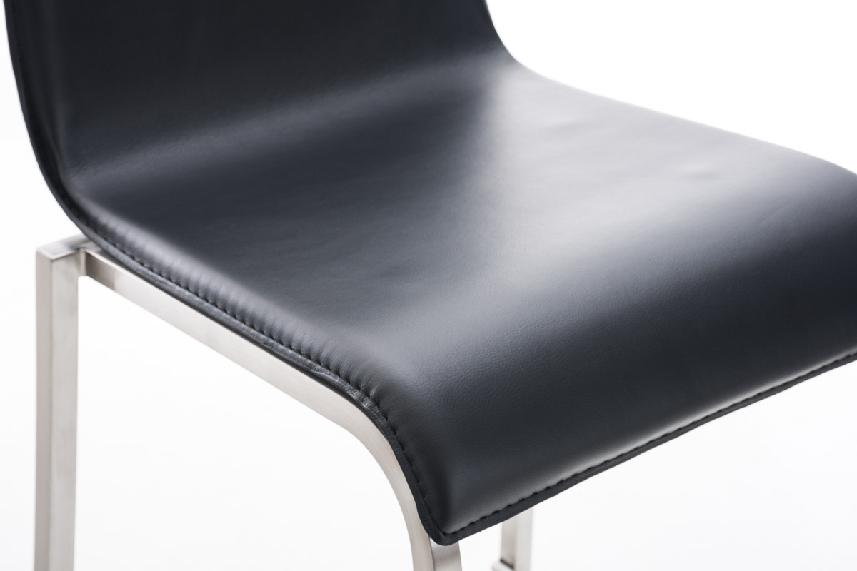 Barhocker Avola Leder Flach E78, schwarz