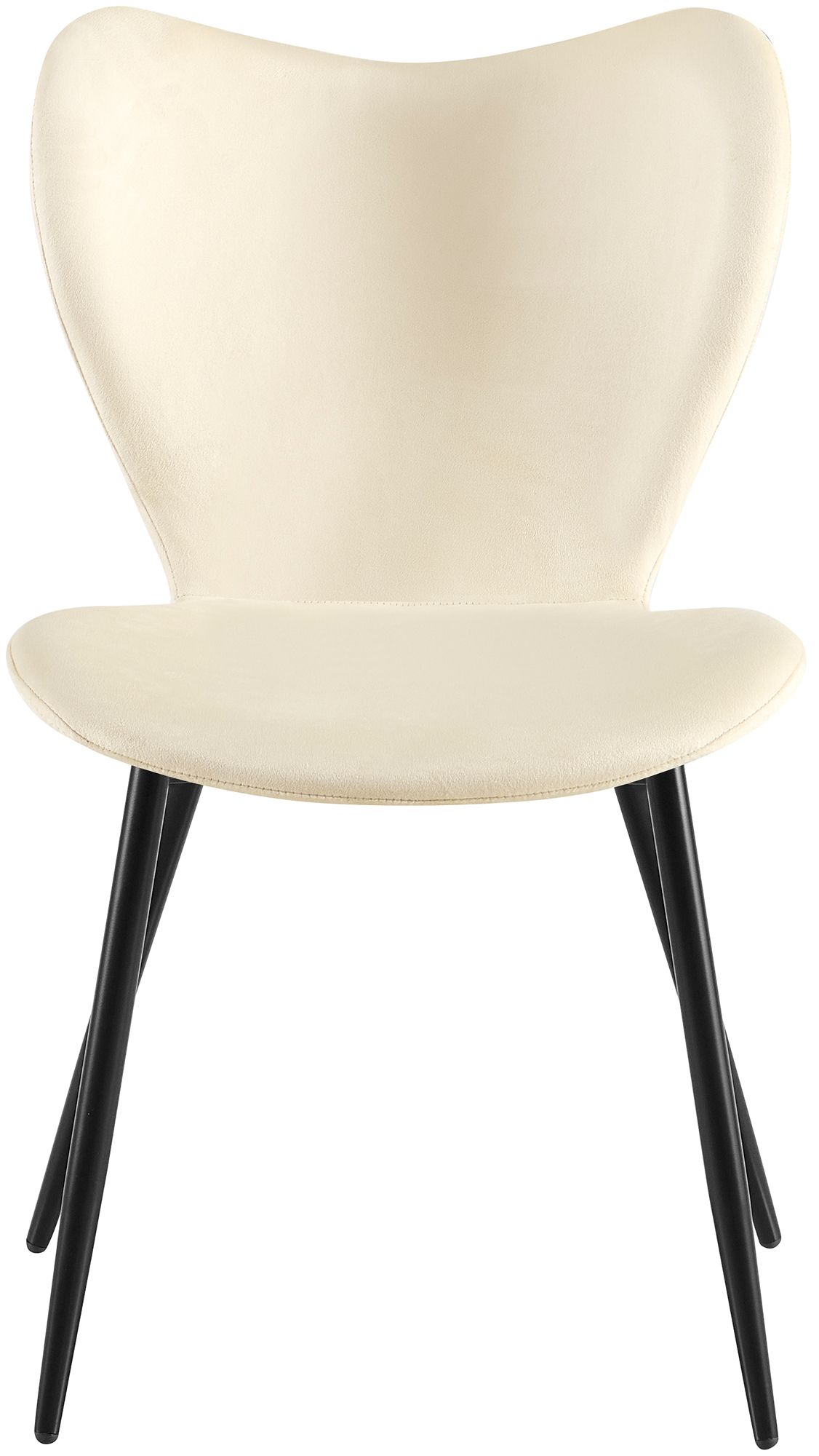 2er Set Esszimmerstuhl Maika Samt, creme