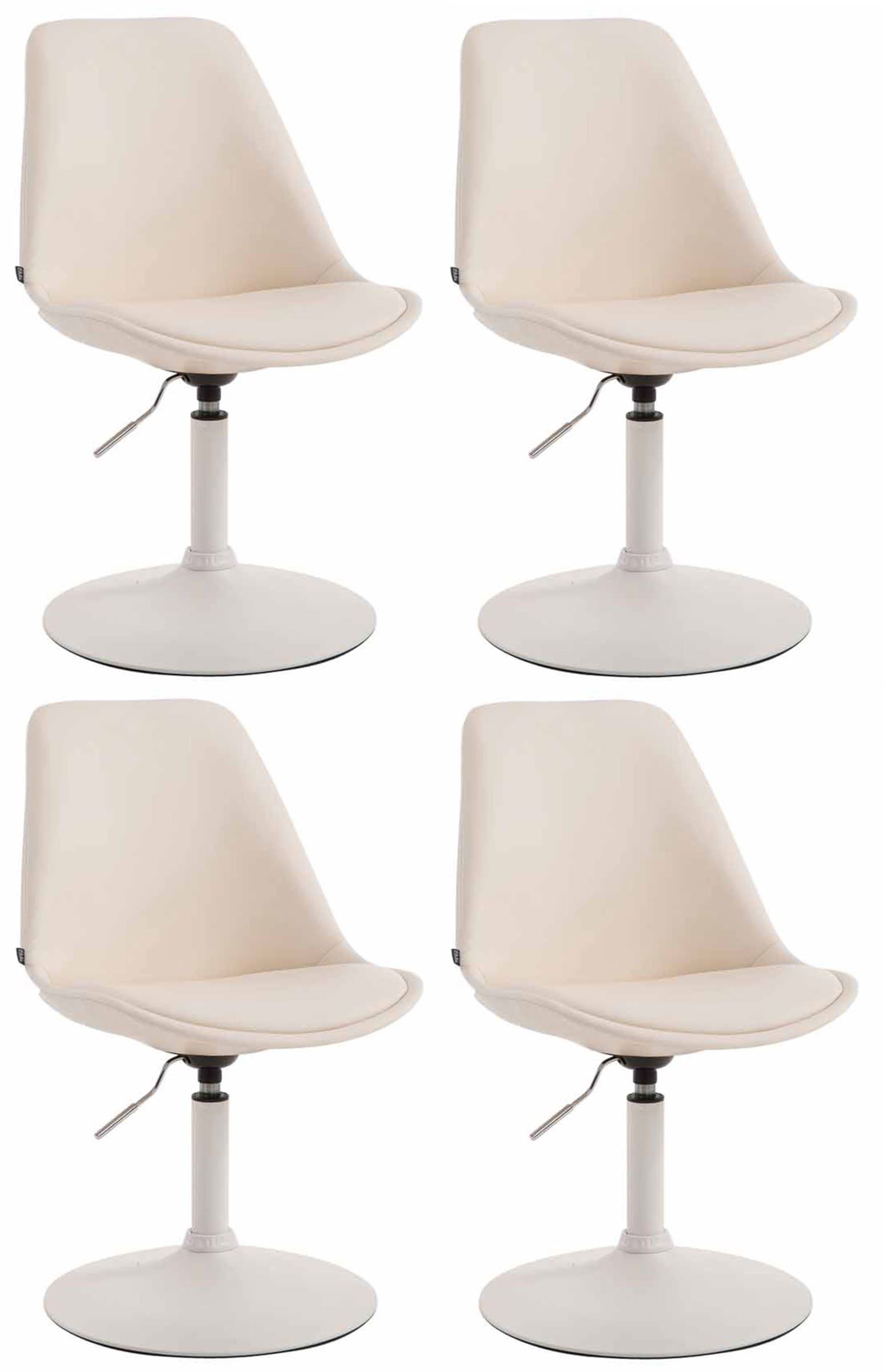 4er Set Esszimmerstühle Maverick W Kunstleder, creme