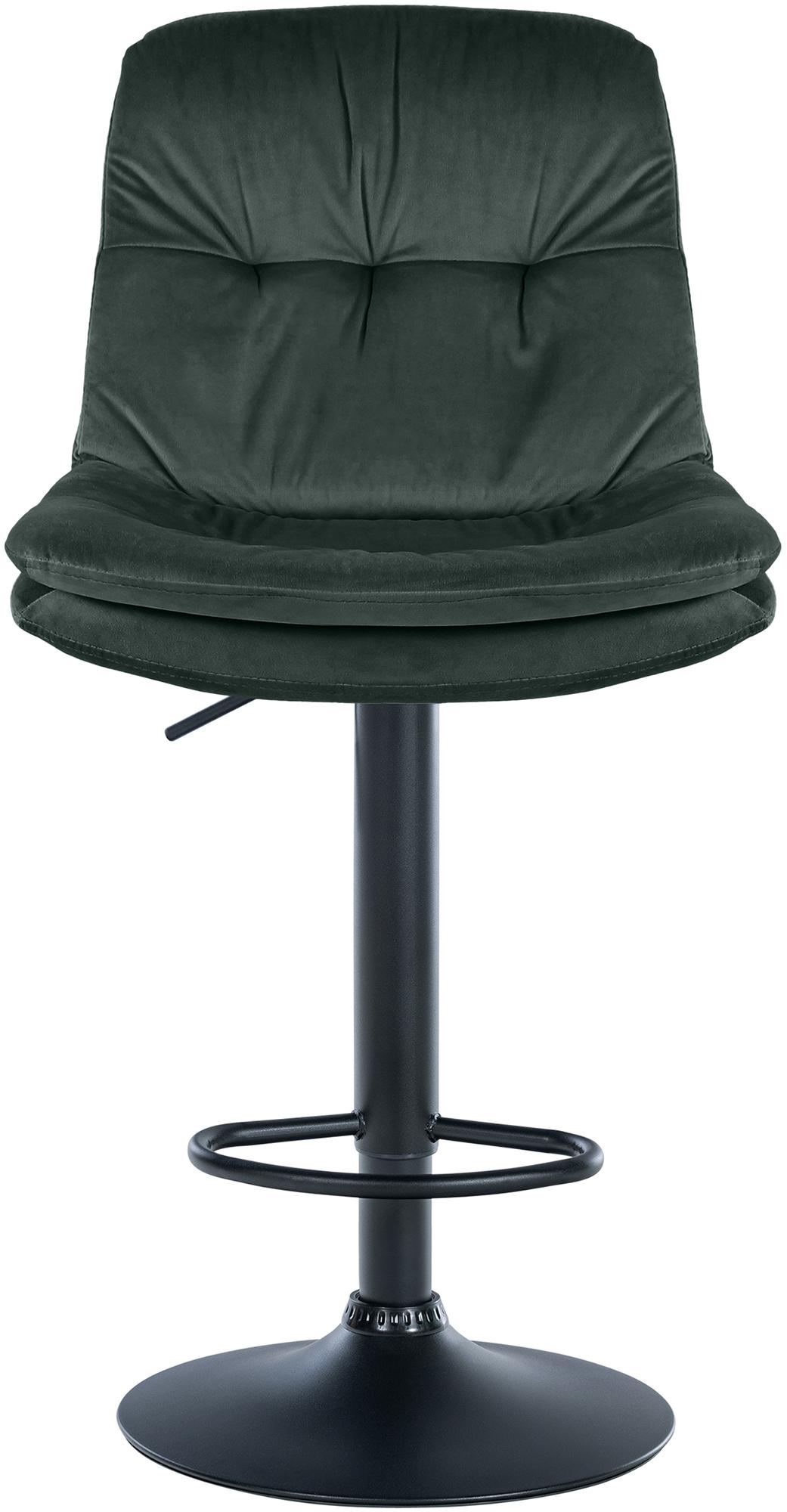 Barhocker Laurel Samt schwarz, dunkelgrün
