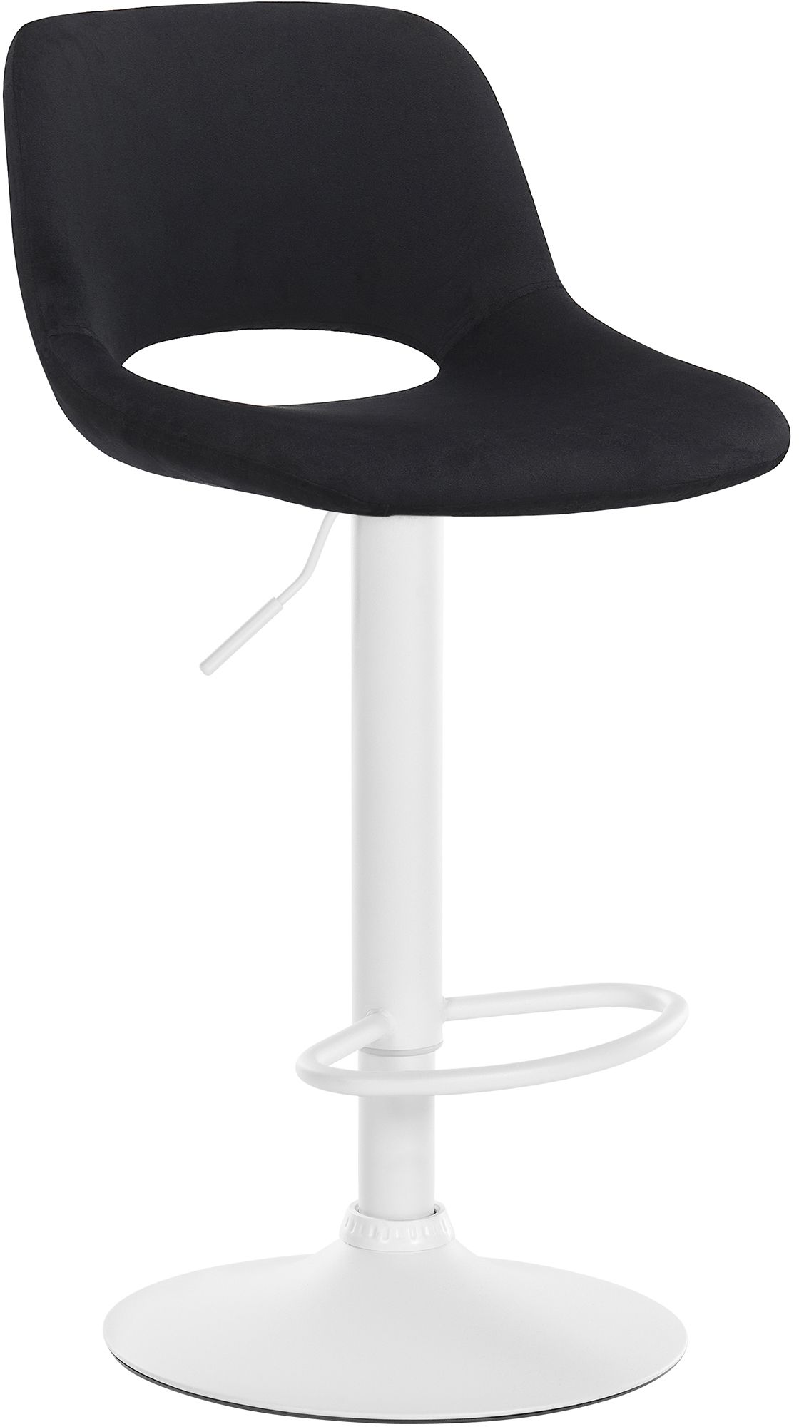 Barhocker Camden Samt weiß, schwarz