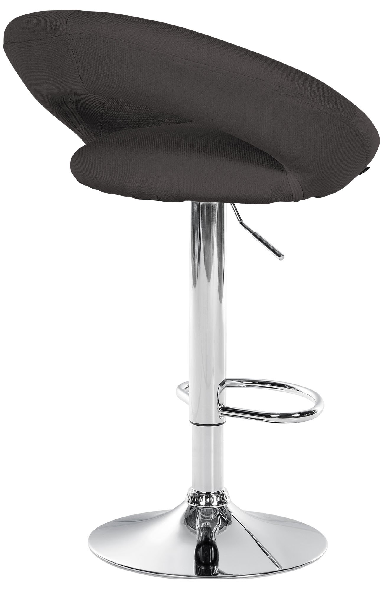Barhocker Olinda Stoff chrom, dunkelgrau