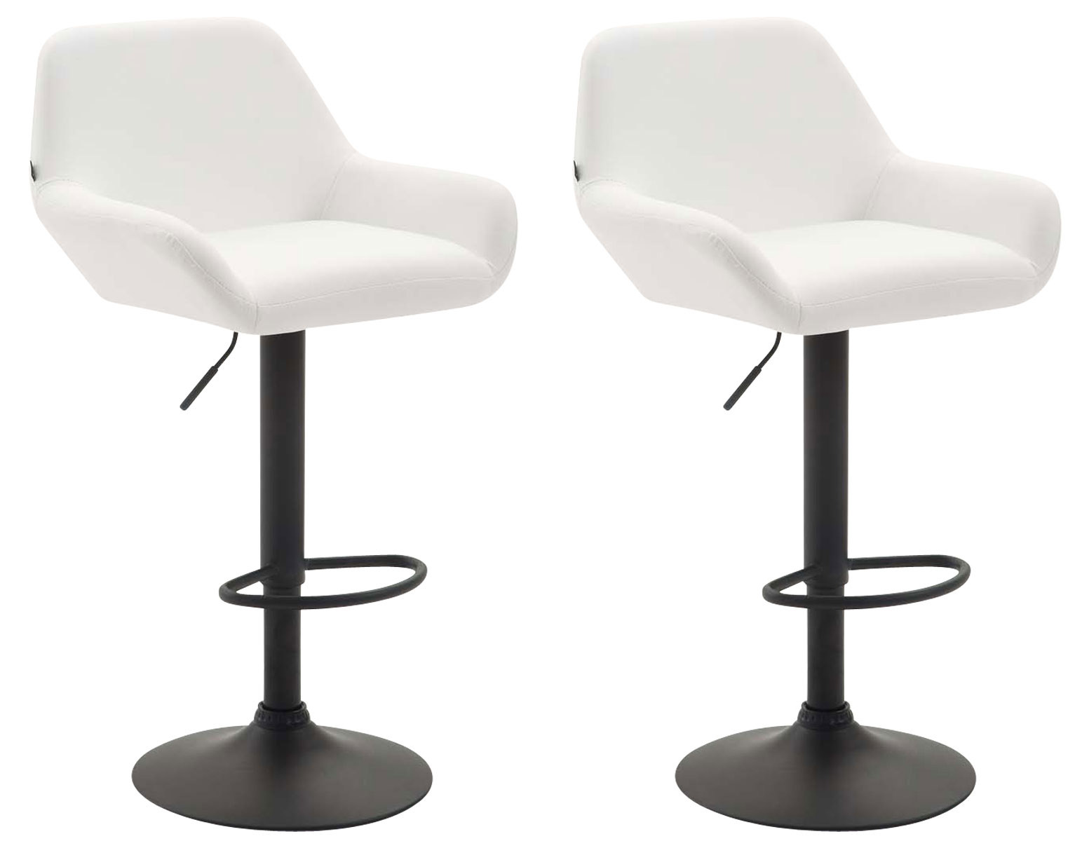 2er Set Barhocker Braga Kunstleder schwarz, weiß
