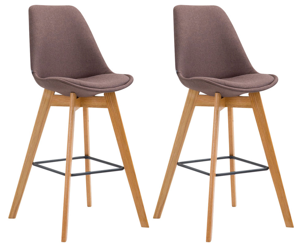 2er Set Barhocker Metz Stoff natura, braun