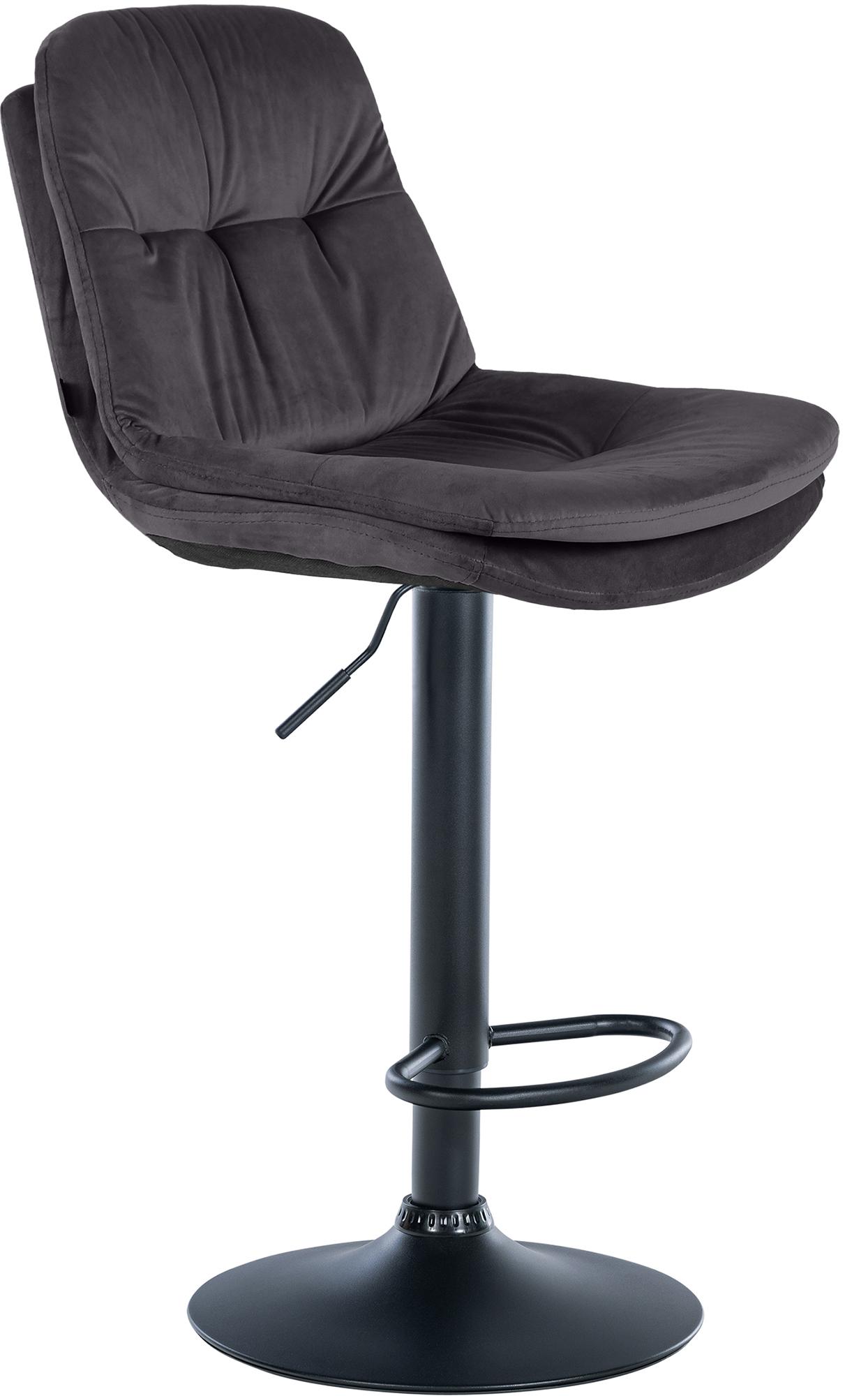 Barhocker Laurel Samt schwarz, schwarz