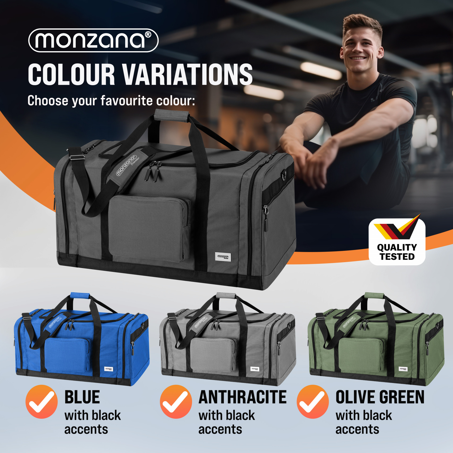 Reisetasche Schwarz 90L