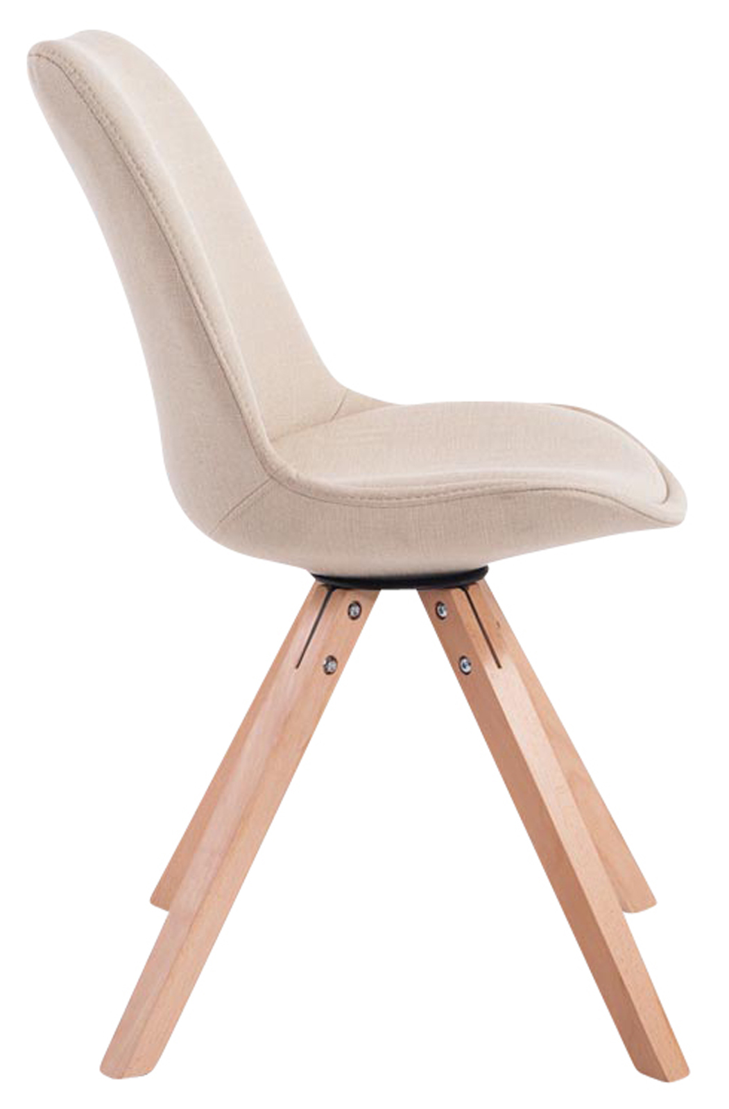 4er Set Besucherstuhl Toulouse Stoff Square Natura, creme