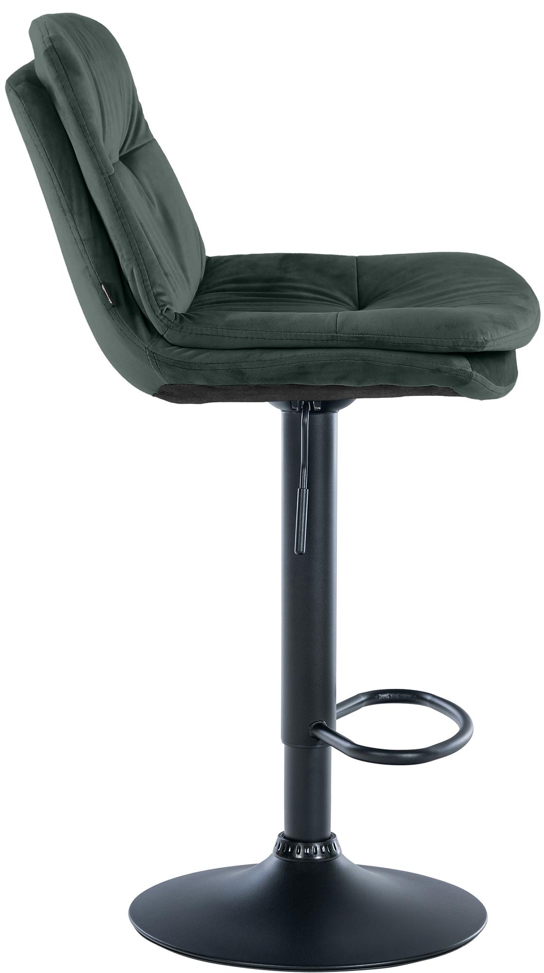 Barhocker Laurel Samt schwarz, dunkelgrün
