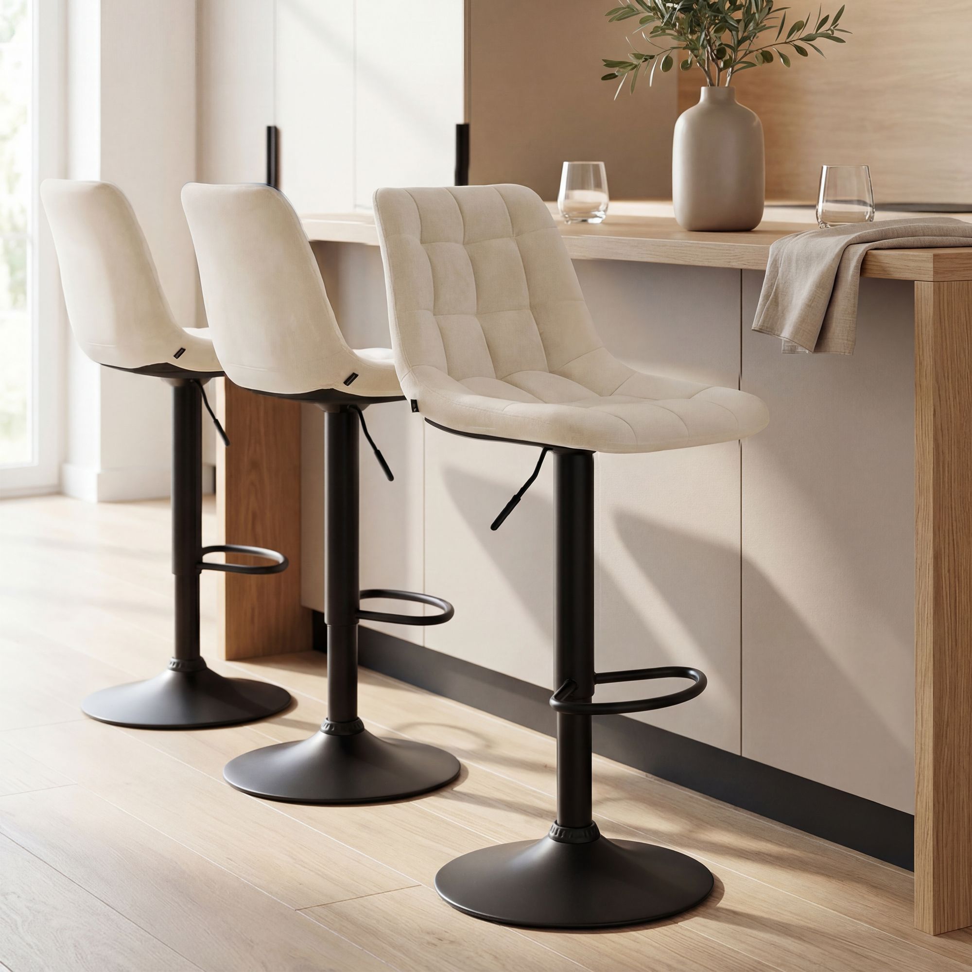 Barhocker Mapun Samt, creme