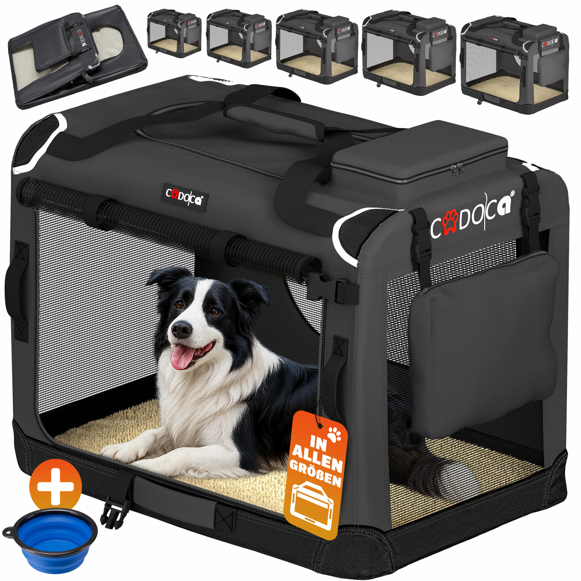 Hundebox faltbar XL 82x58x58cm Anthrazit