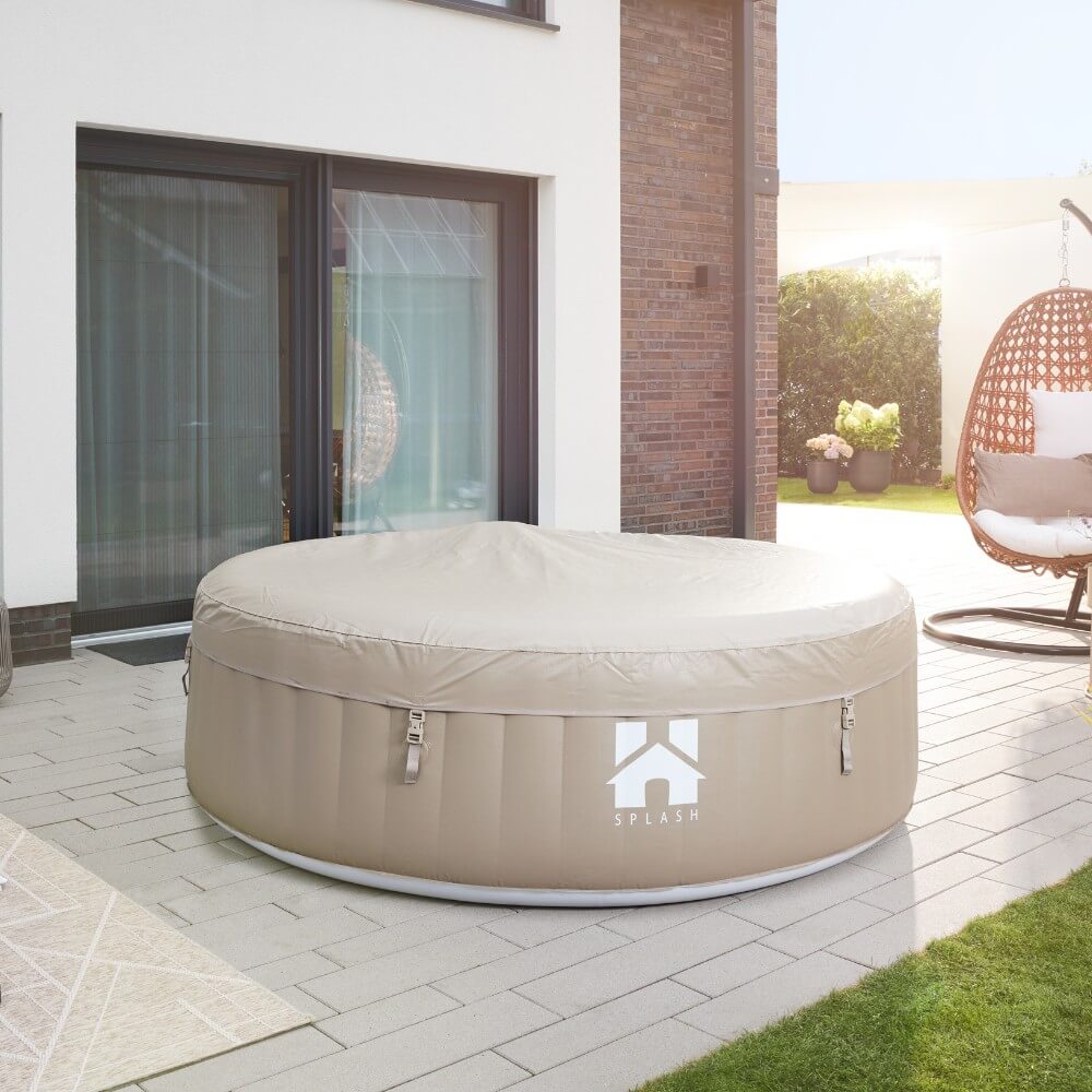 Outdoor Whirlpool SPLASH inkl. Abdeckung - Ø208 cm 6 Personen Beige