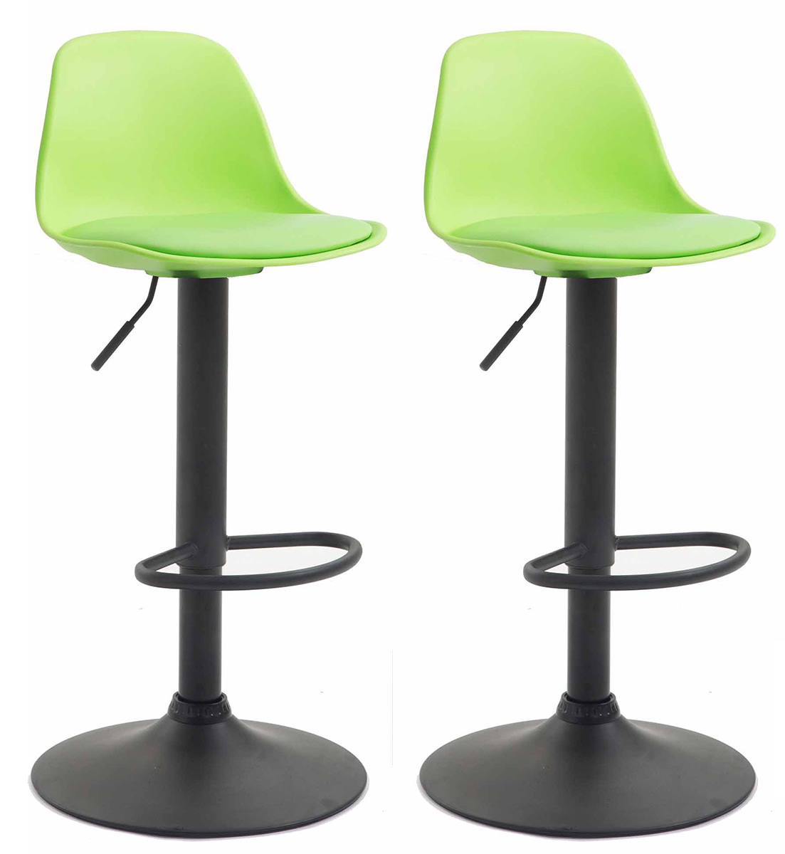2er Set Barhocker Kiel Kunststoff schwarz, grün