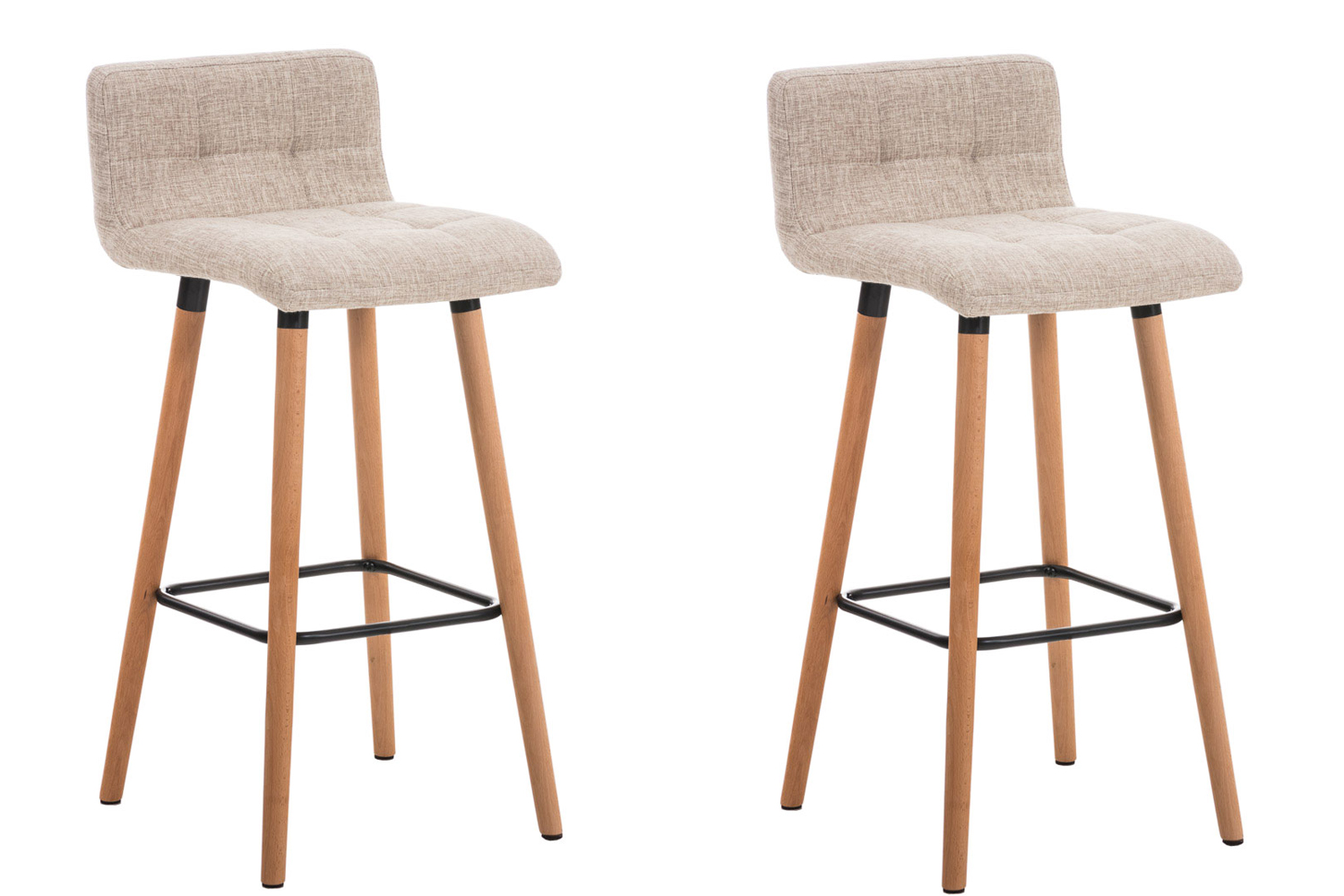 2er Set Barhocker Lincoln Stoff natura, creme