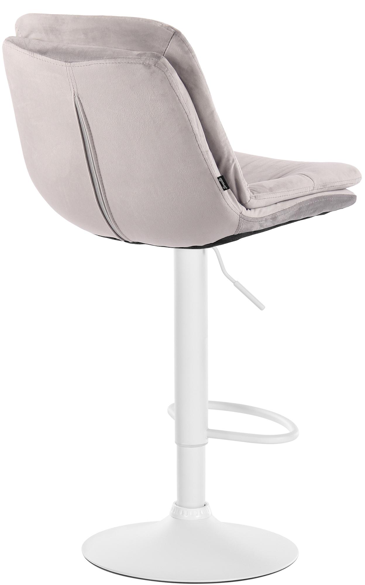 Barhocker Laurel Samt weiß, grau
