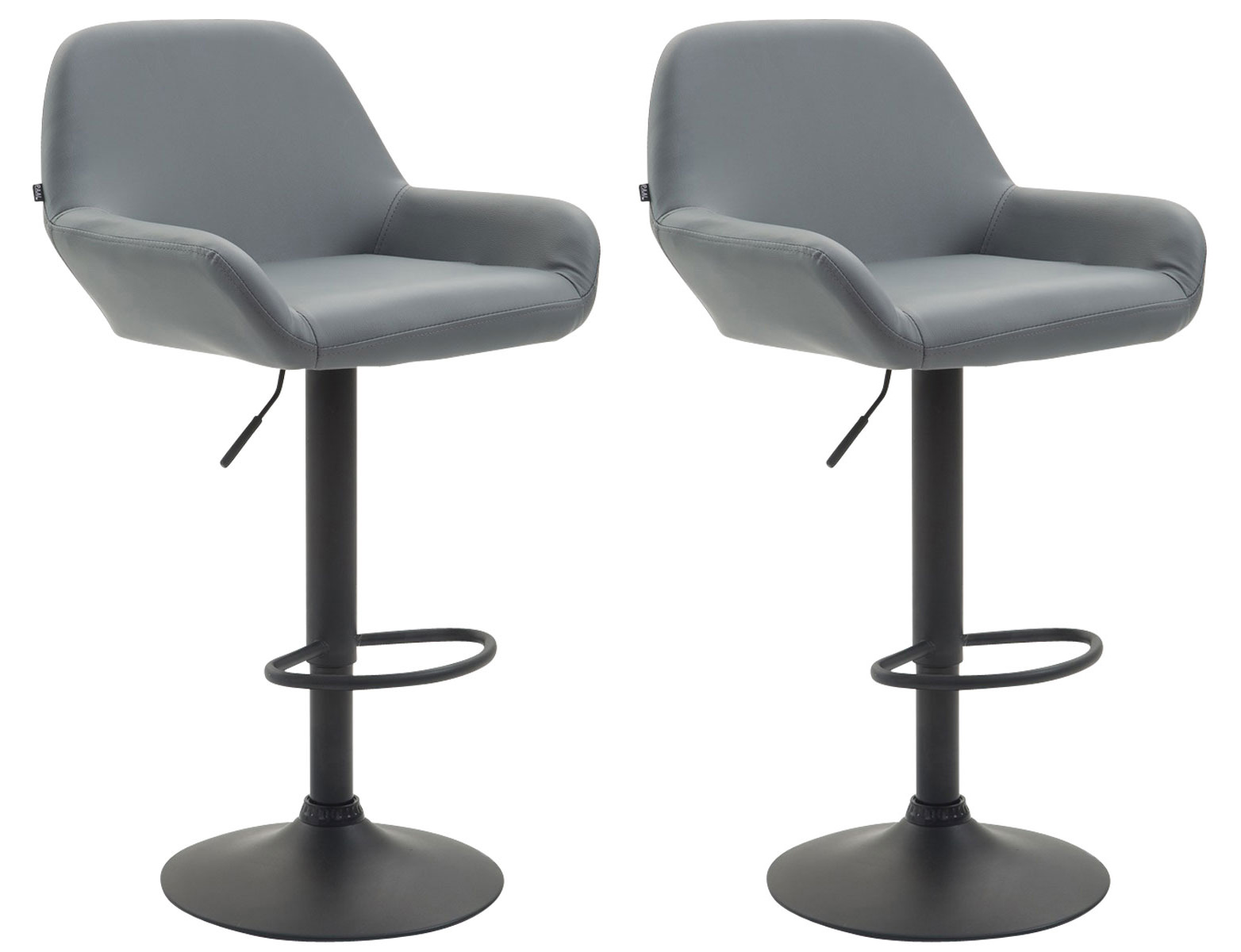 2er Set Barhocker Braga Kunstleder schwarz, grau