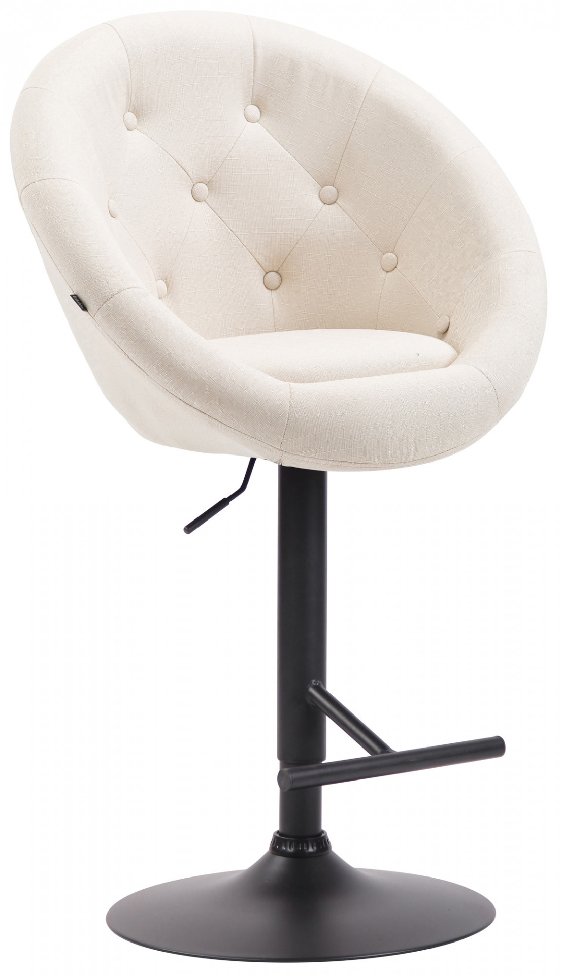 Barhocker London V2 Stoff schwarz, creme