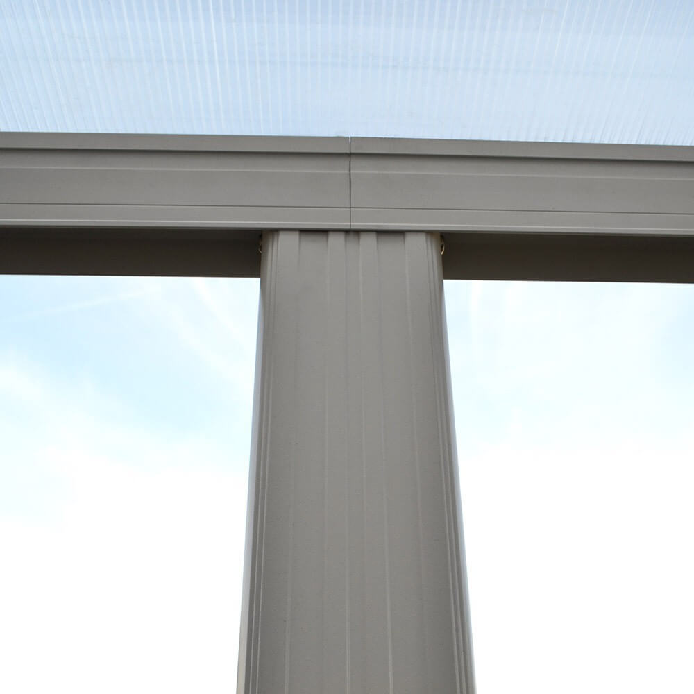 Terrassenüberdachung SOLIS - 435 / 442 x 300 / 303 x 278 / 226 cm Weiß