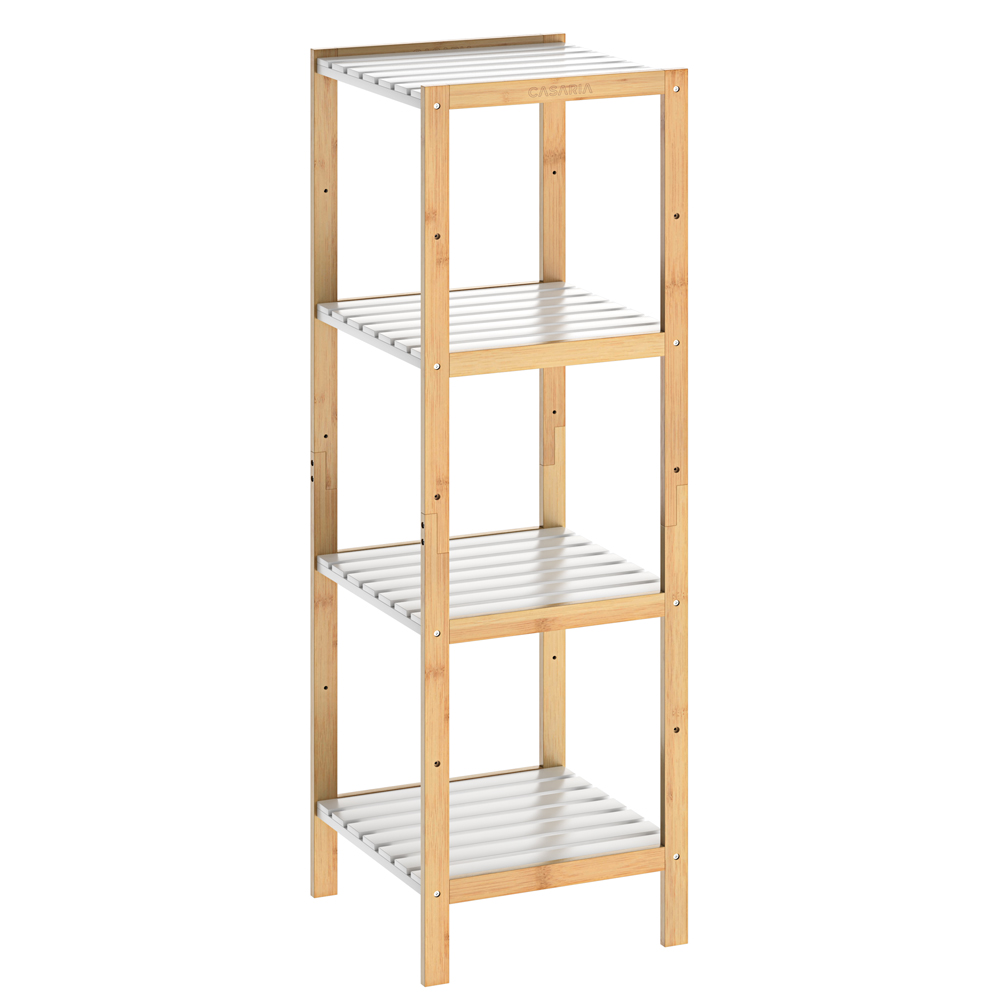 Standregal Bambus Weiß 110x33x34cm