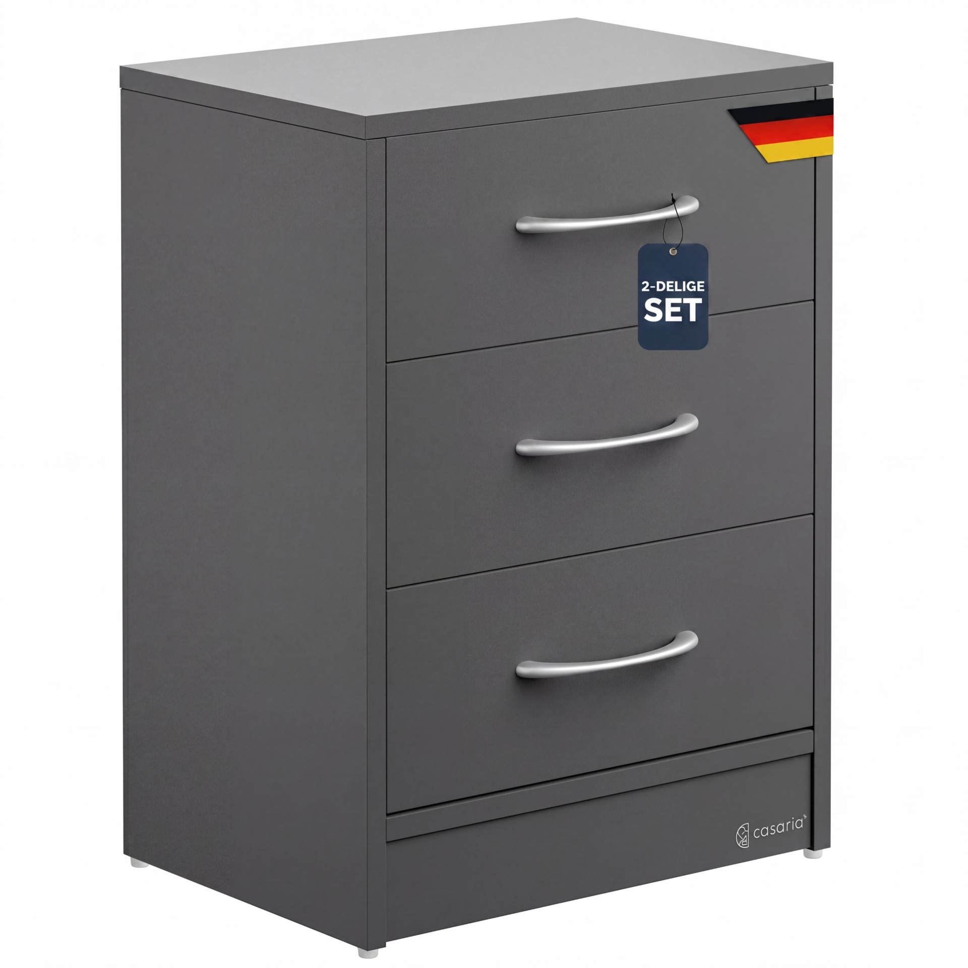 Nachttisch Eloise 2er-Set Anthrazit 54x39x28cm