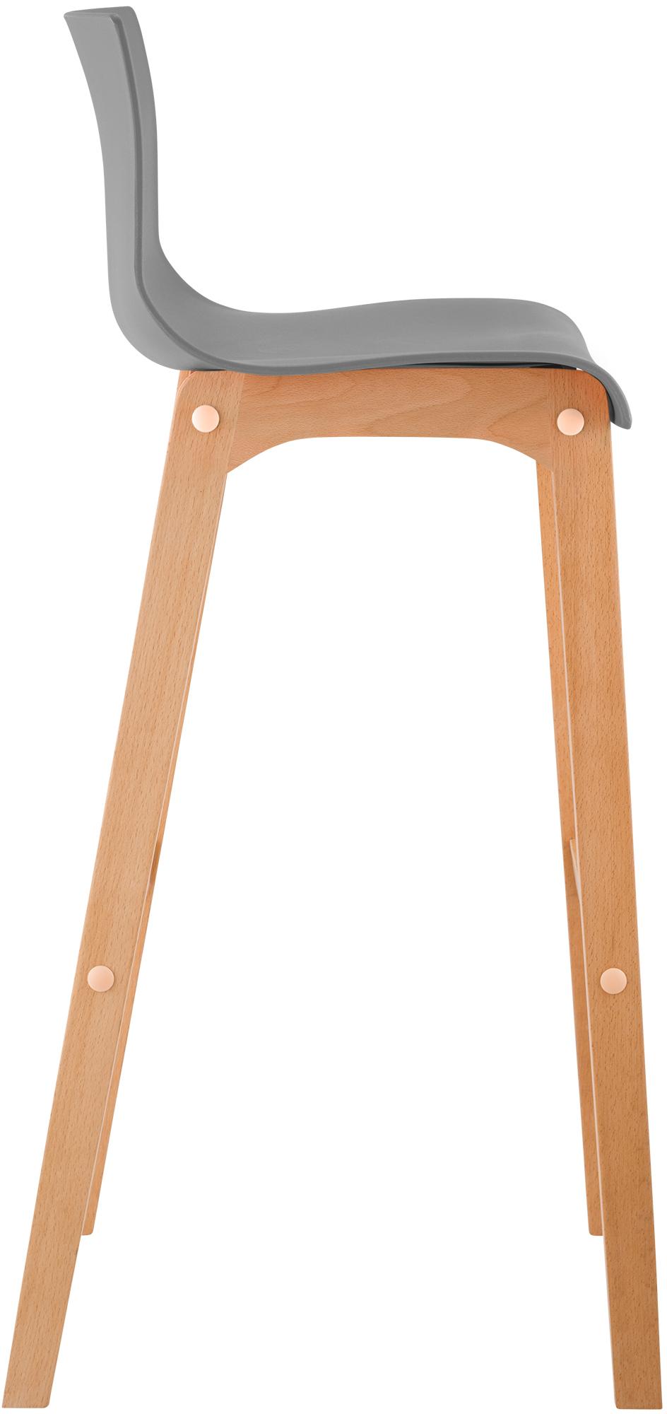 Barhocker Hoover Natura 4-Fuß Gestell, grau