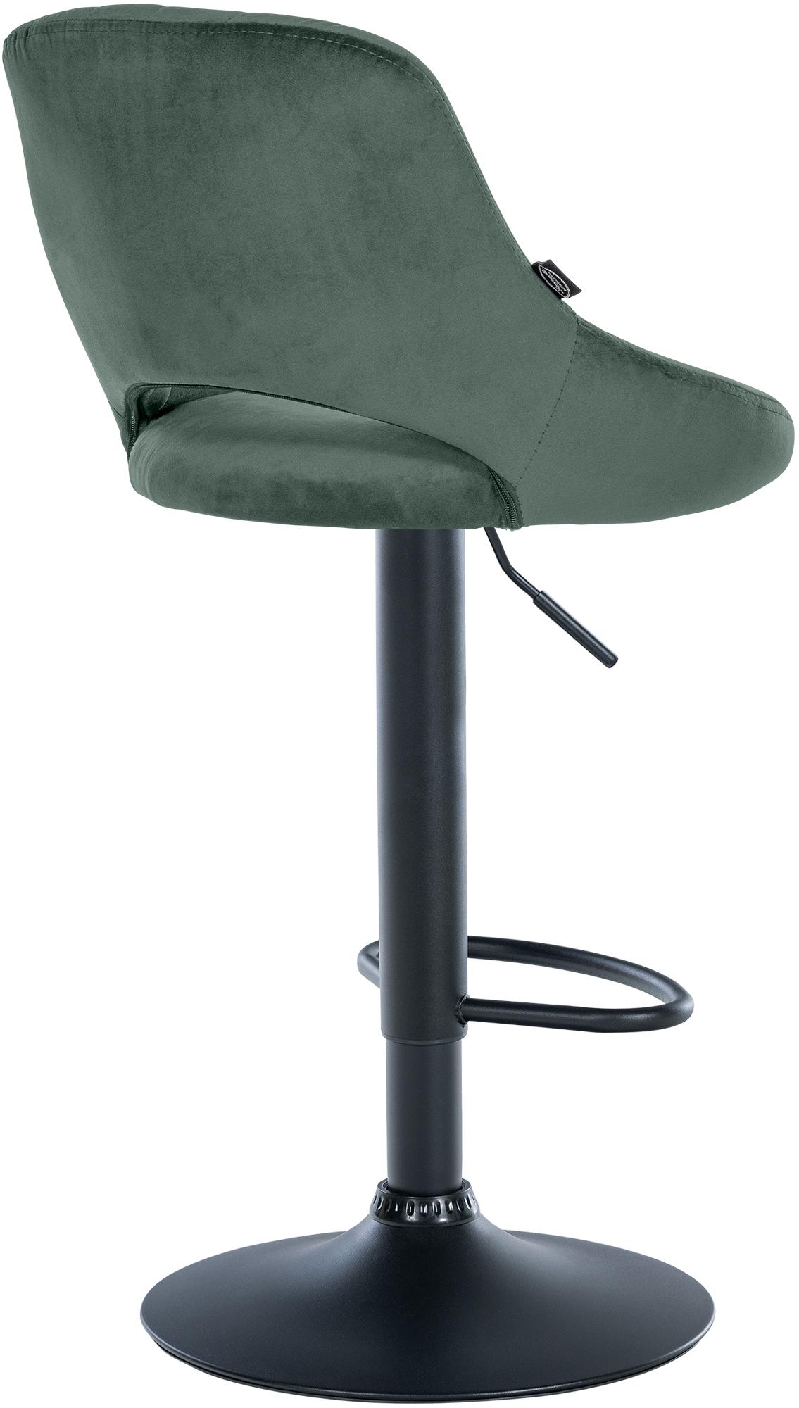 Barhocker Milet Samt schwarz, grün