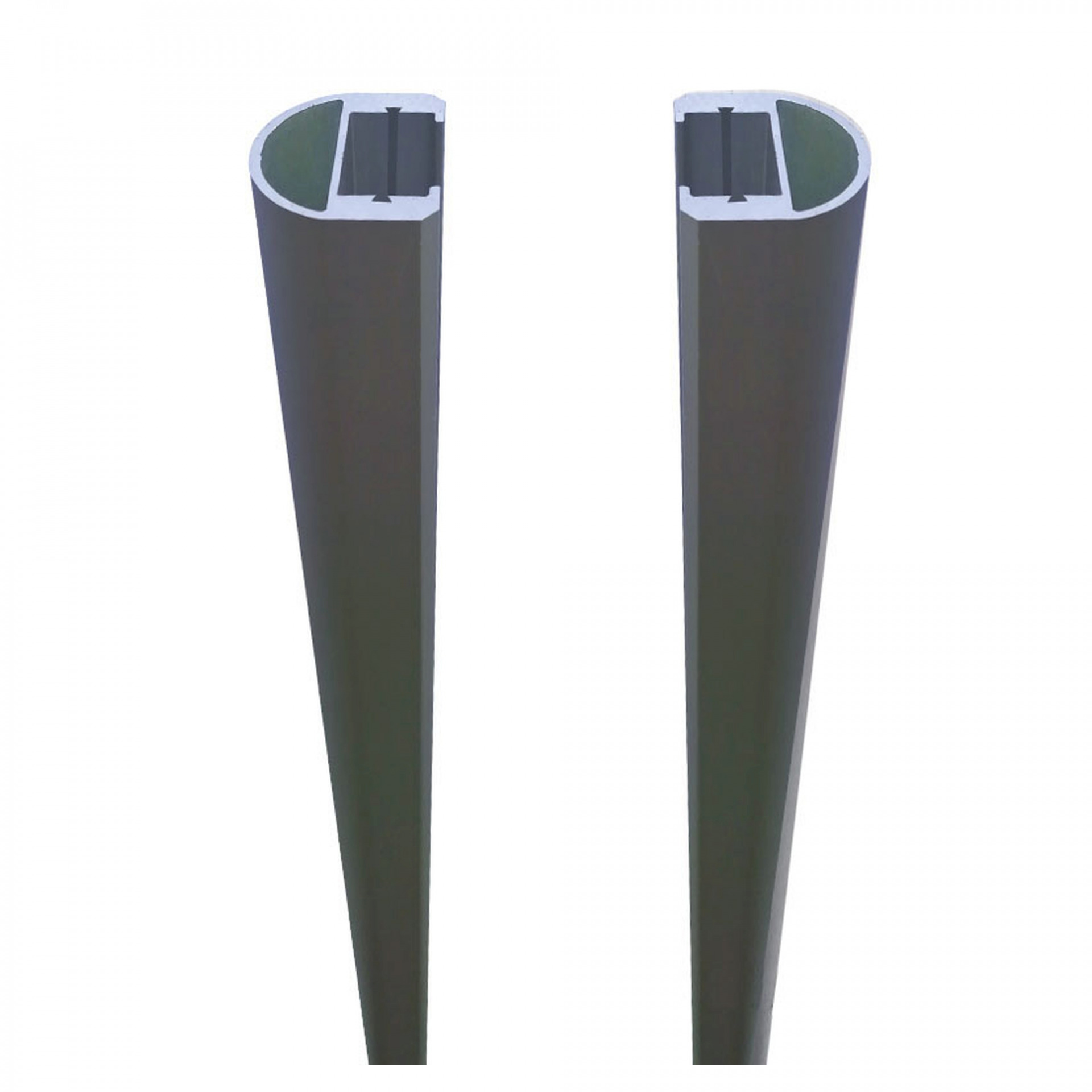 RUDE-Systemglas Universalleisten, für Steckzaunsysteme ANTHRAZIT, SET á 2 Leisten, 175 cm, inkl. Dichtung