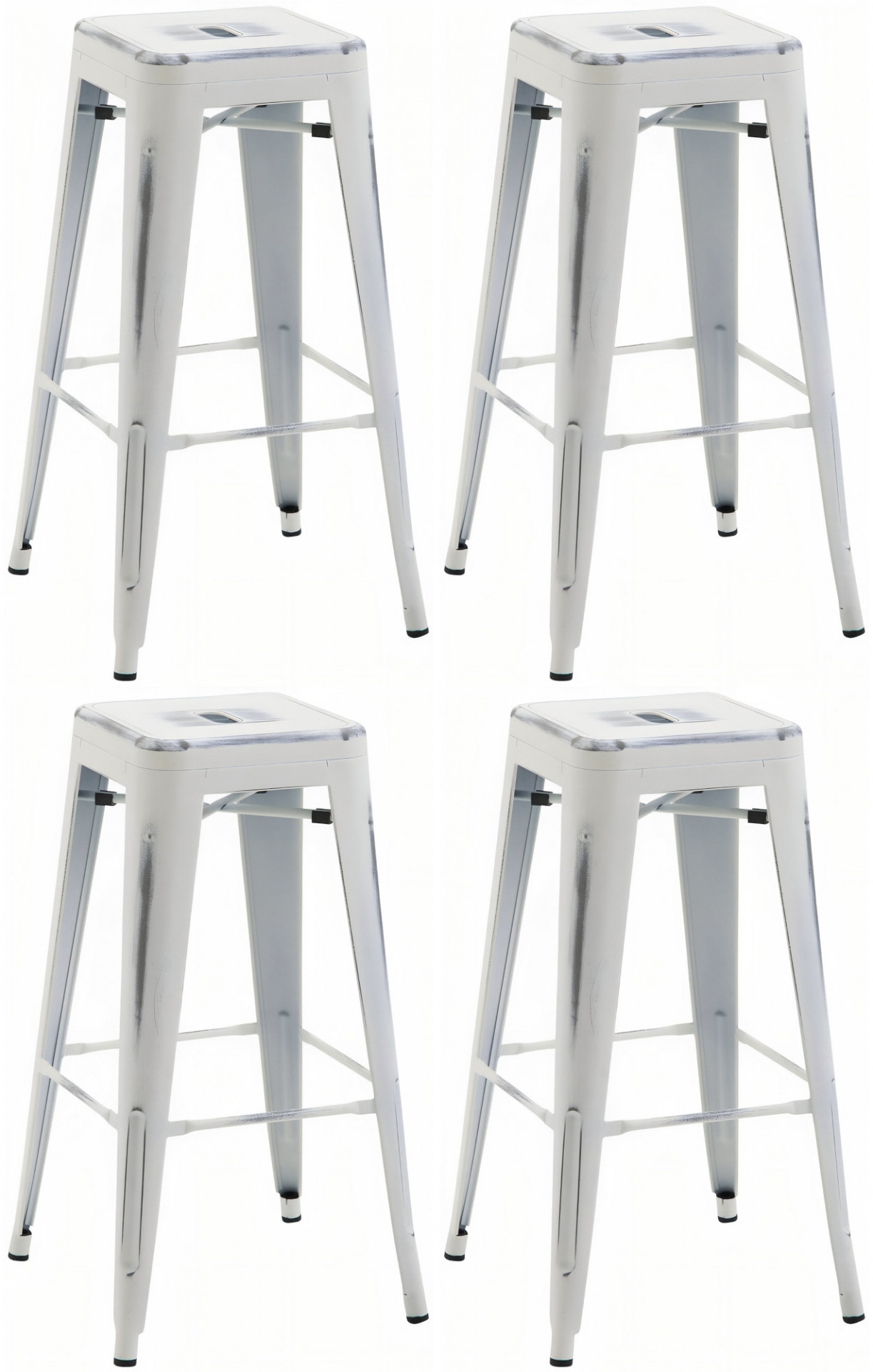 4er Set Barhocker Joshua, antik weiß