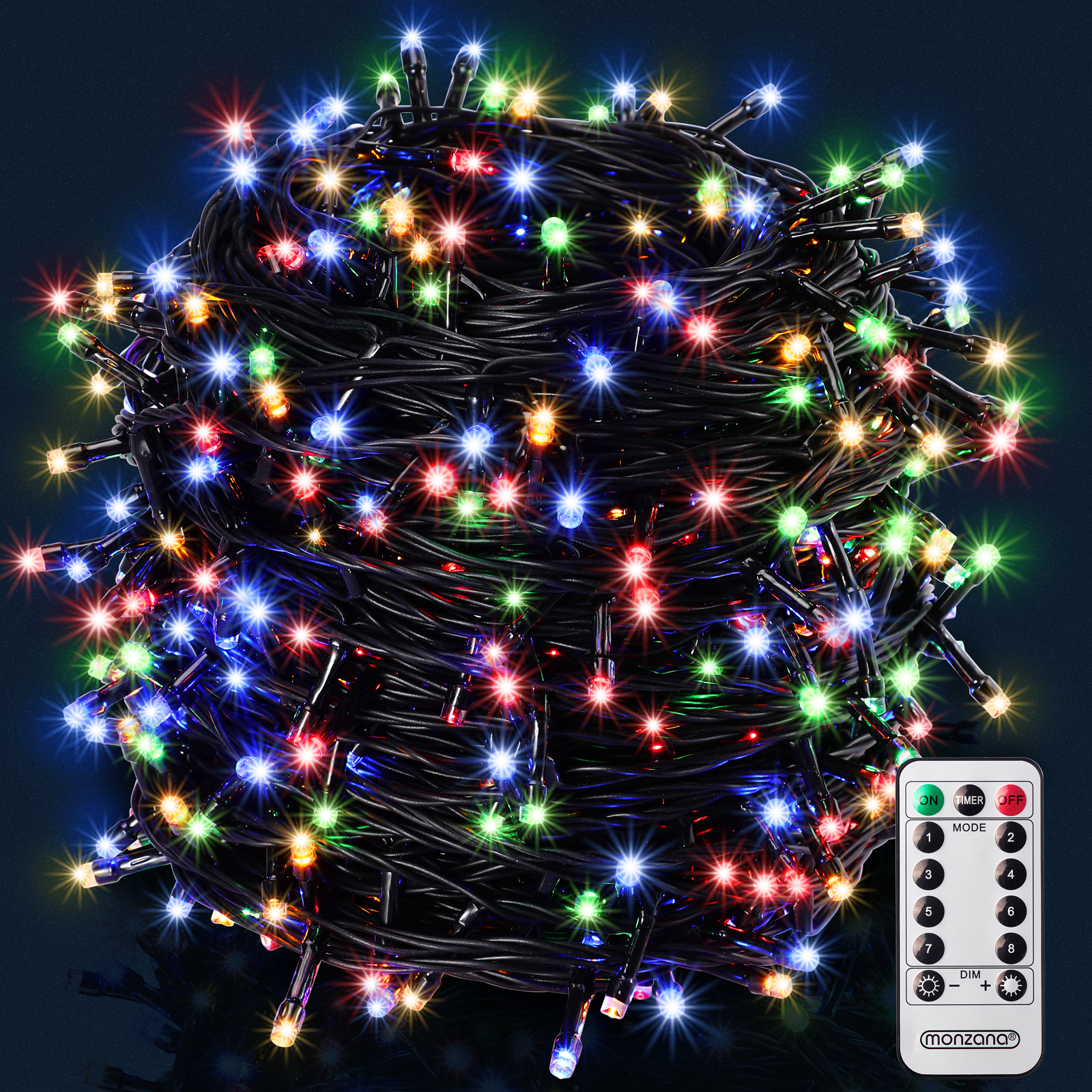 Lichterkette Weihnachten Bunt 20m Fernbedienung