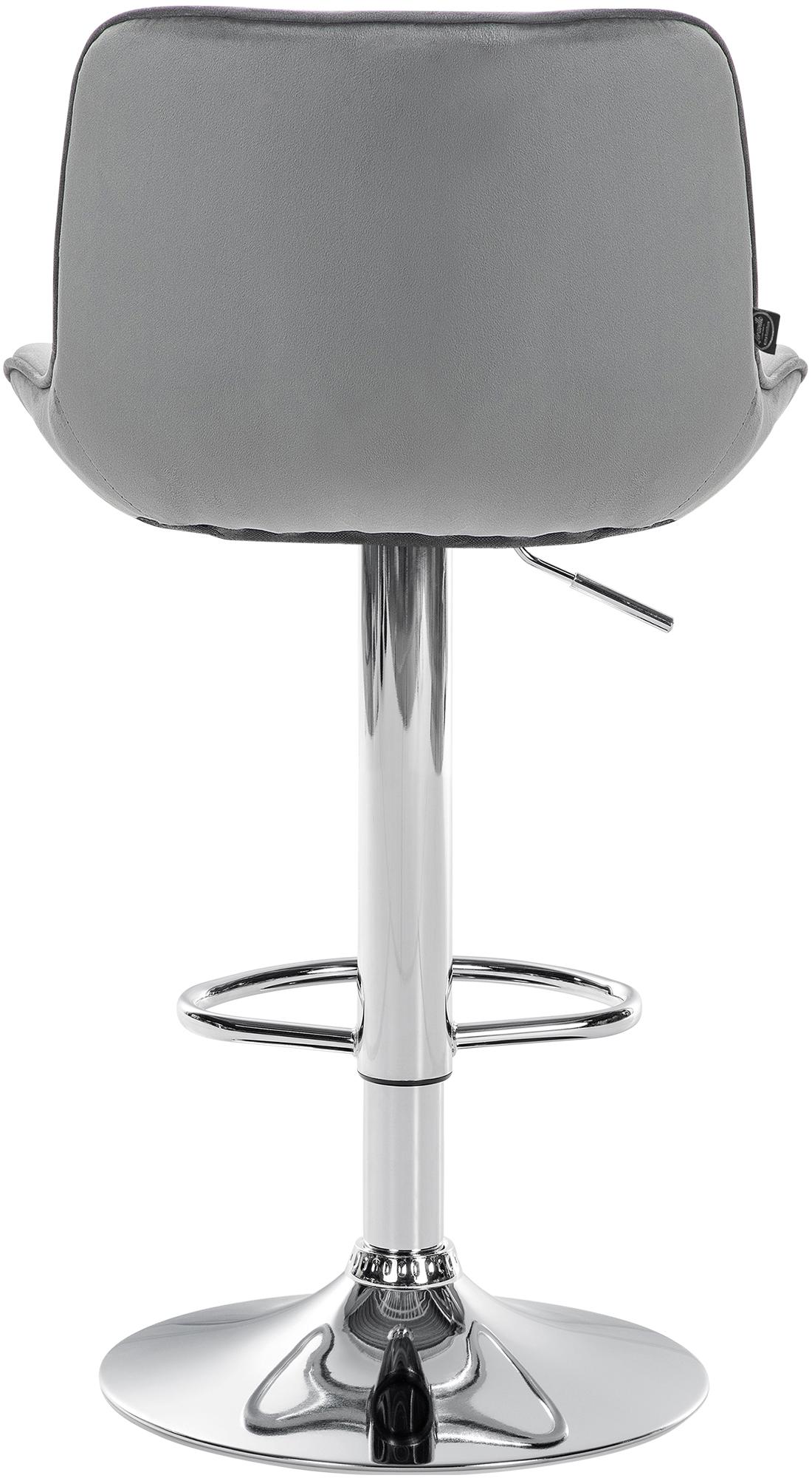 Barhocker Vonore Samt chrom, grau