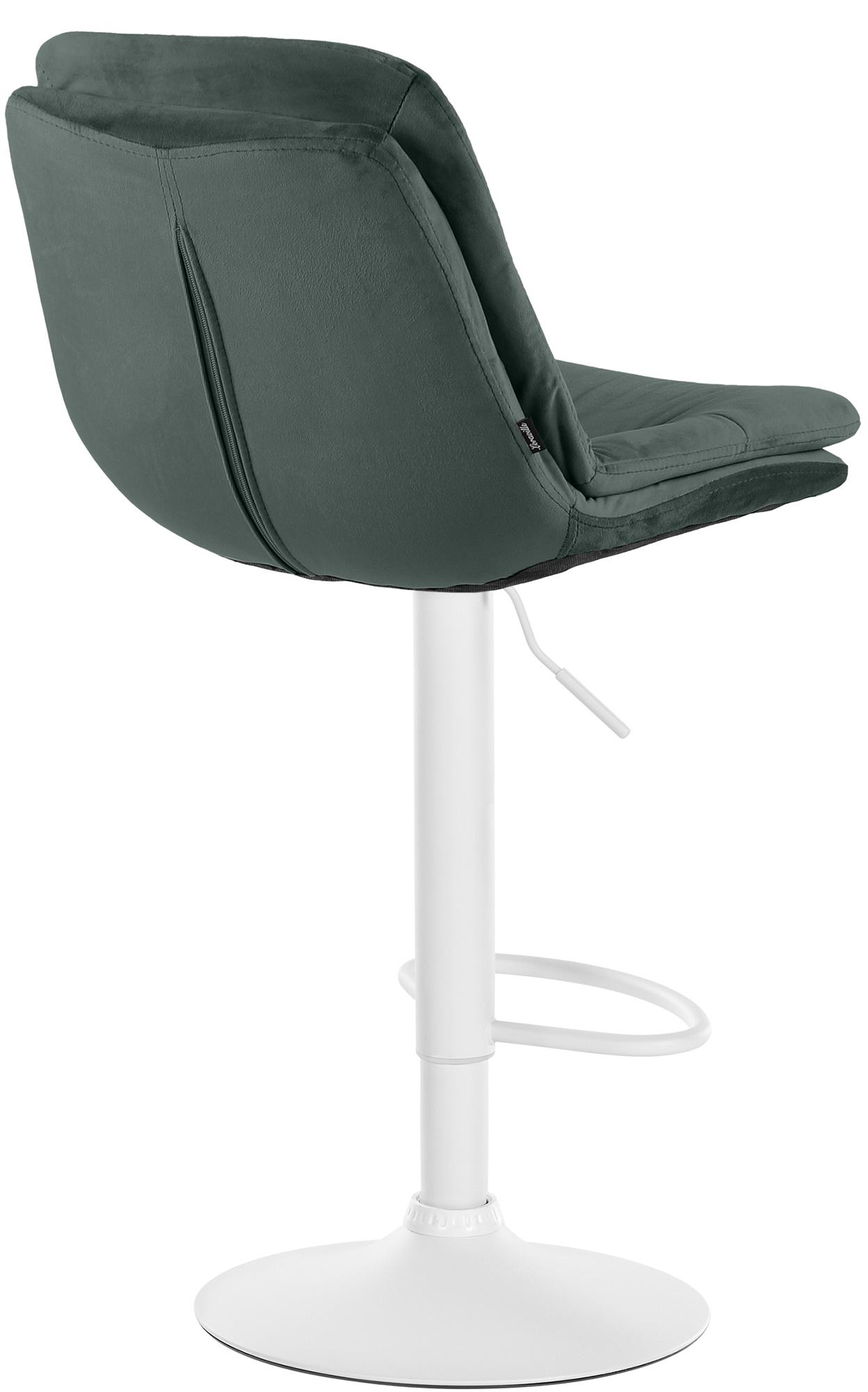 Barhocker Laurel Samt weiß, dunkelgrün