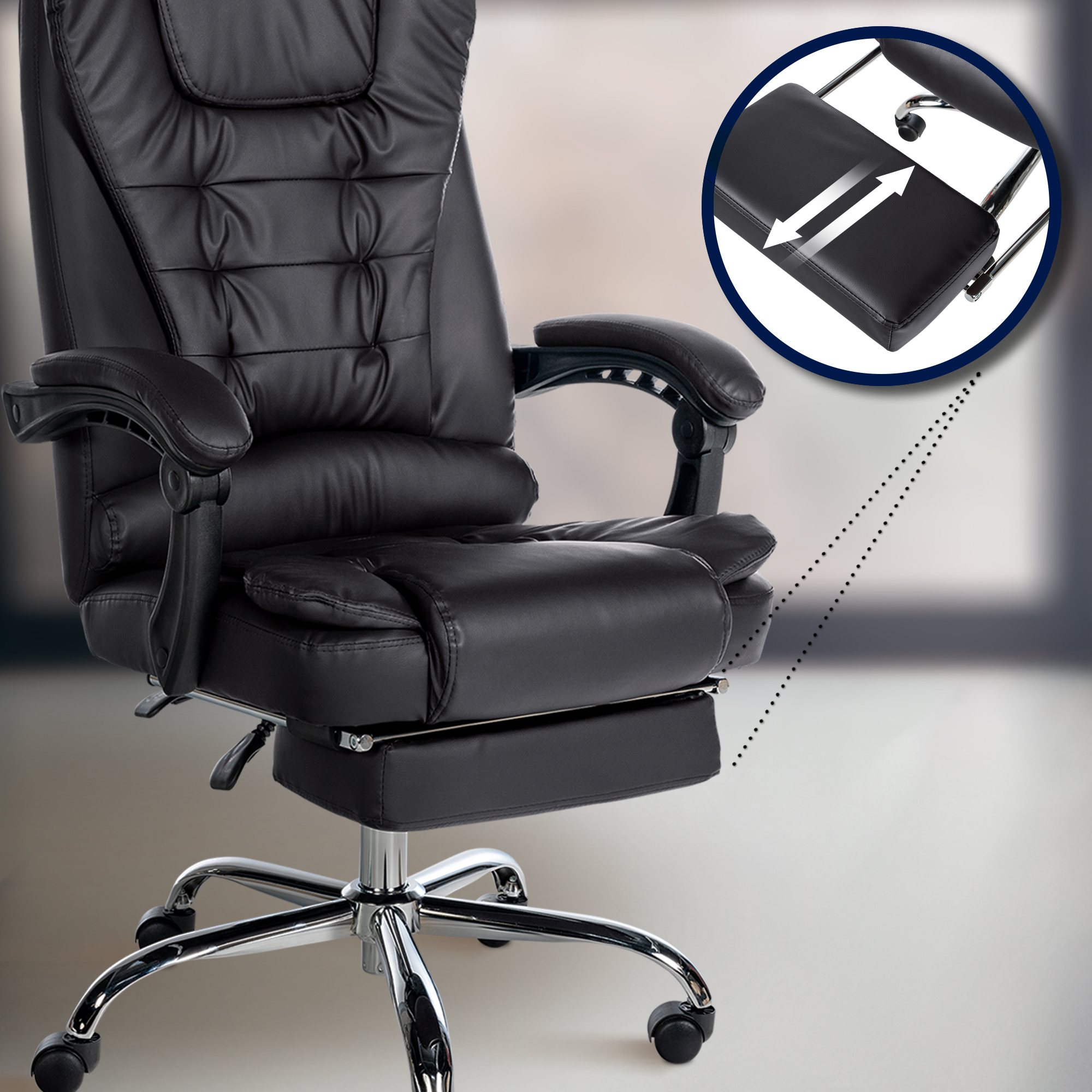 Bürostuhl Oxygen Kunstleder, schwarz