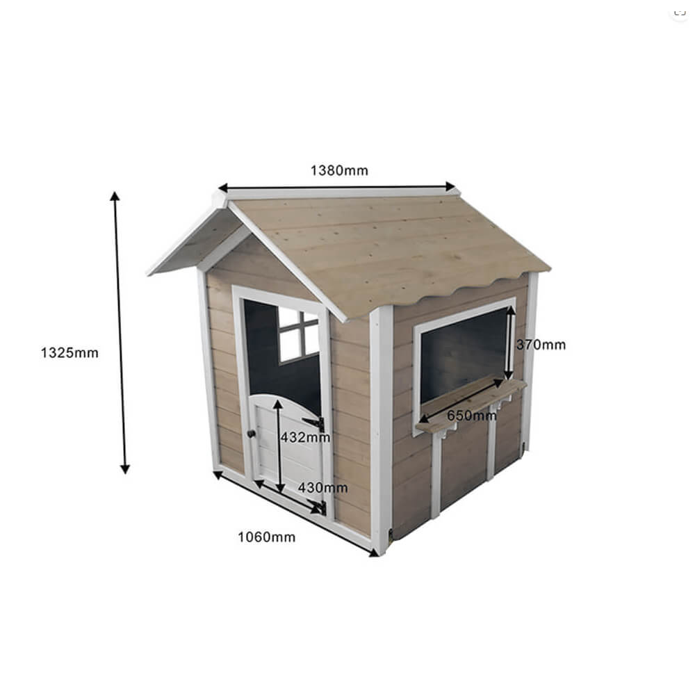 Spielhaus DER GROSSE PALAST - 106 x 111 cm Natur ohne Bank