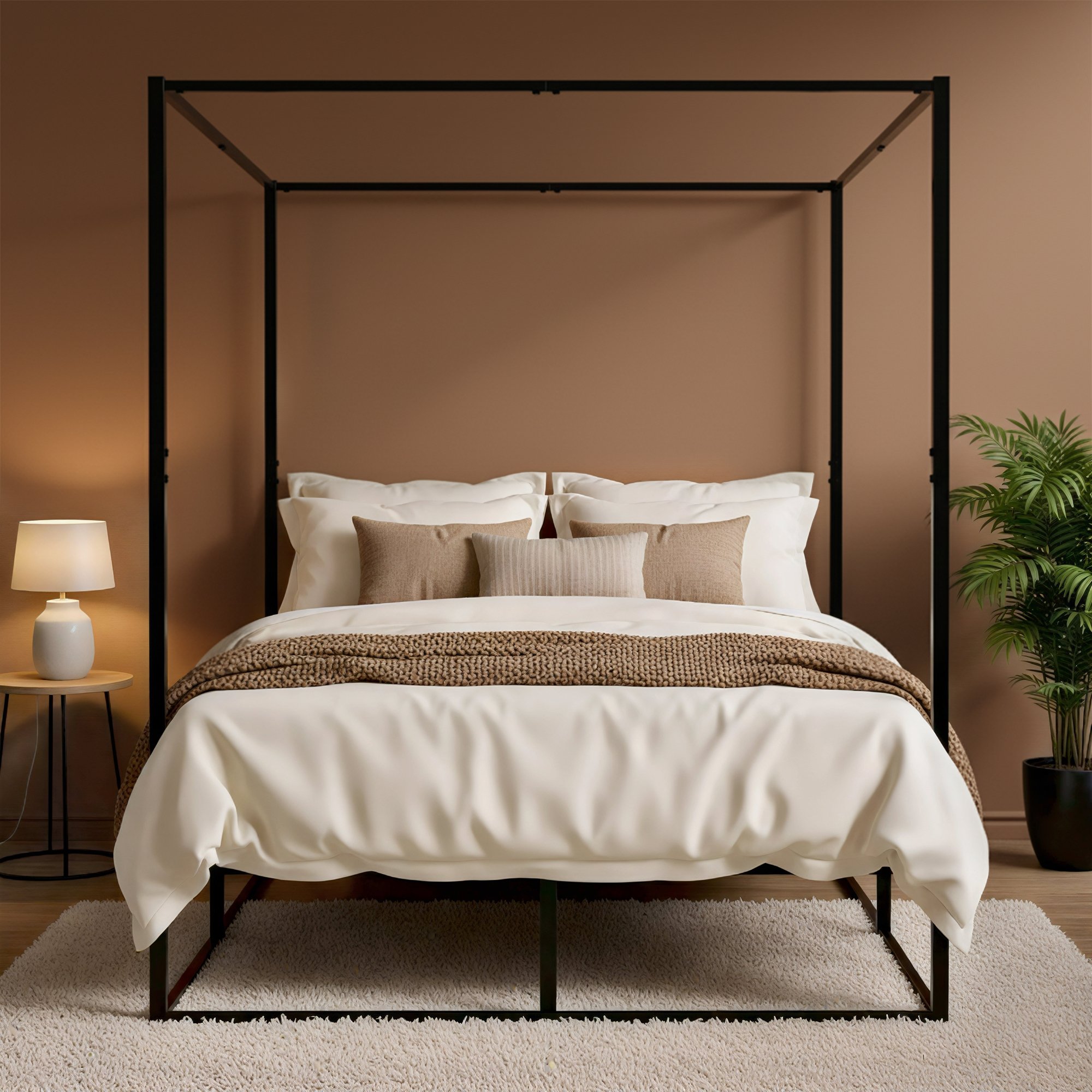 Himmelbett Batoni 140x200, schwarz