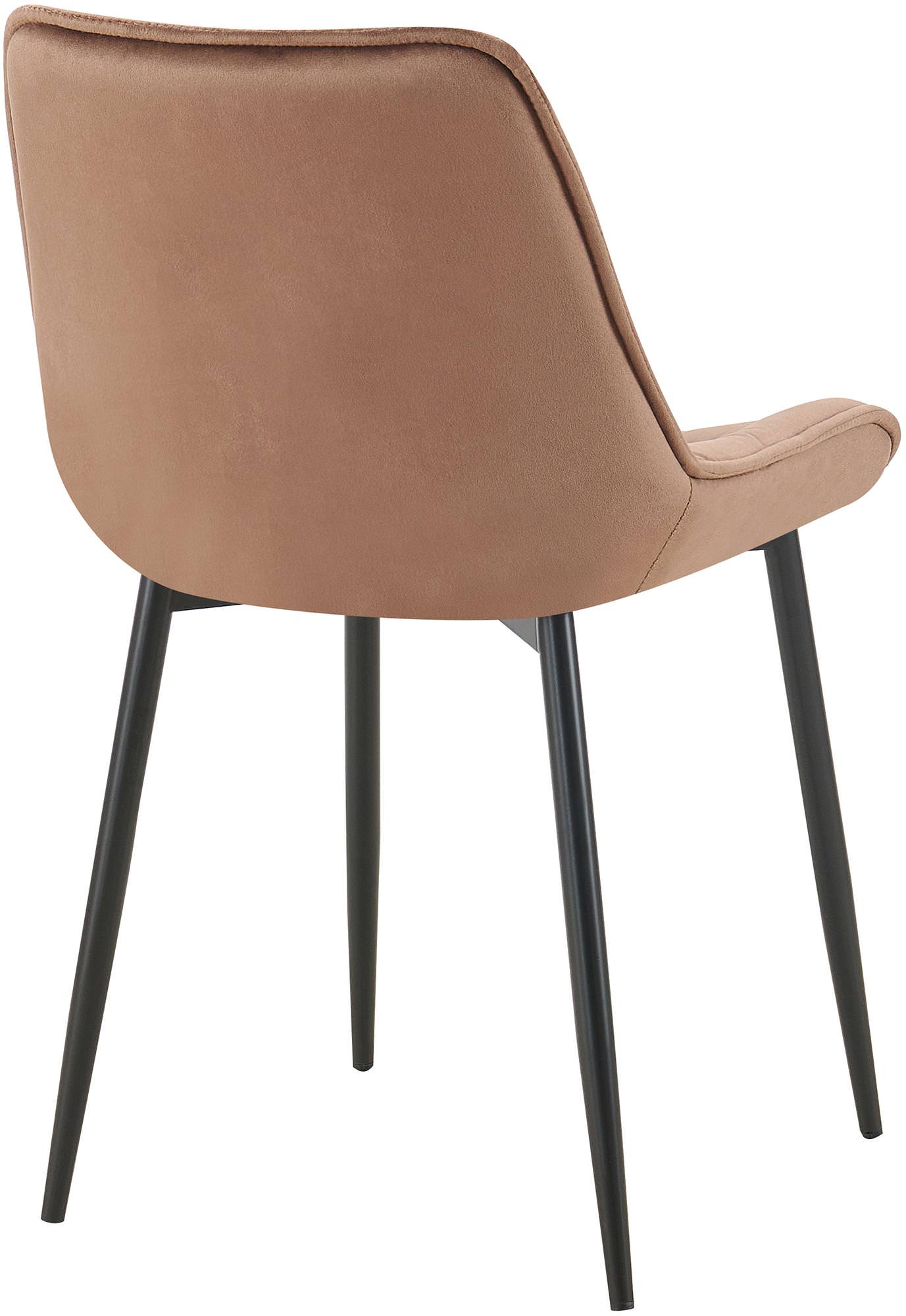2er Set Esszimmerstuhl Wallace Samt, braun