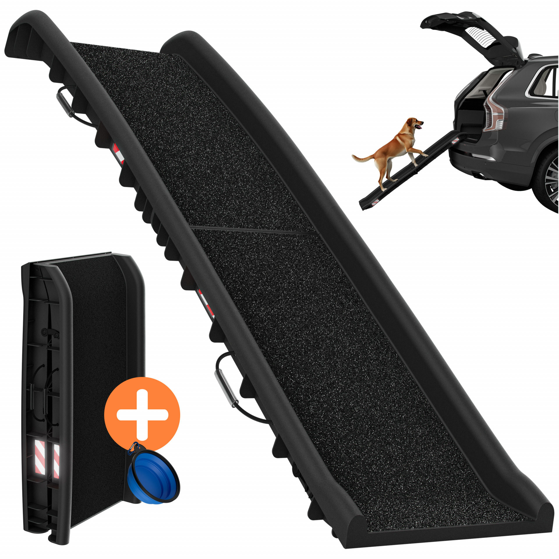 Hunderampe Auto Schwarz 156x40x16cm klappbar