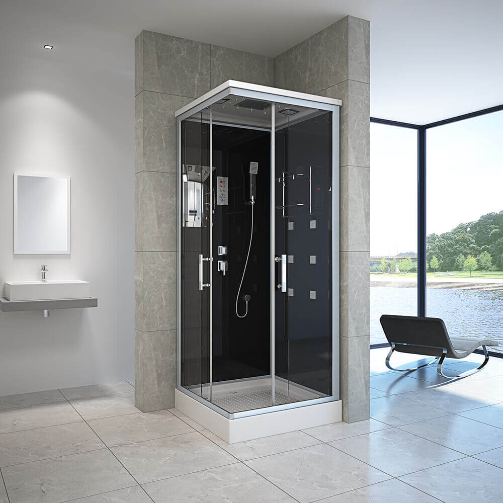 Duschkabine mit LED-Beleuchtung WAVE M - 90 x 90 cm