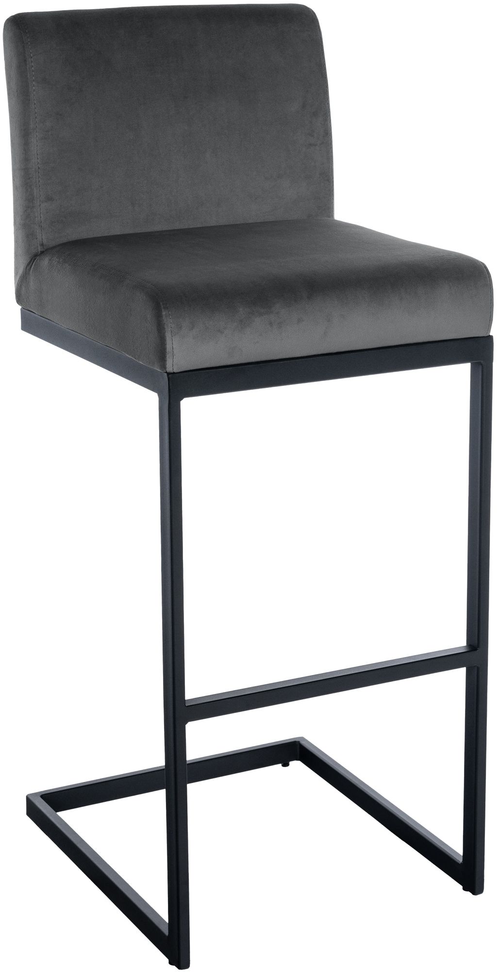 Barhocker Hopewell Samt B, dunkelgrau