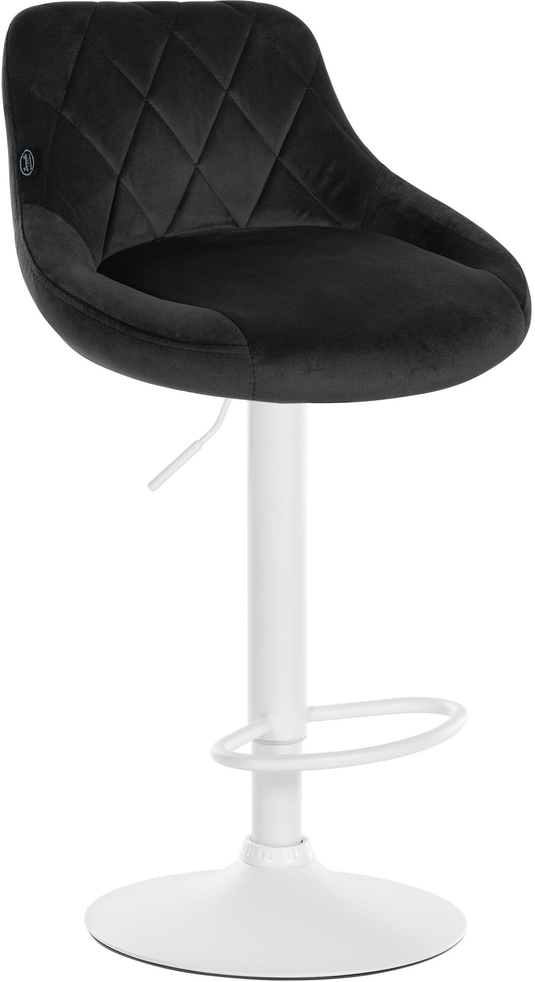 Barhocker Lazio Samt weiß, schwarz