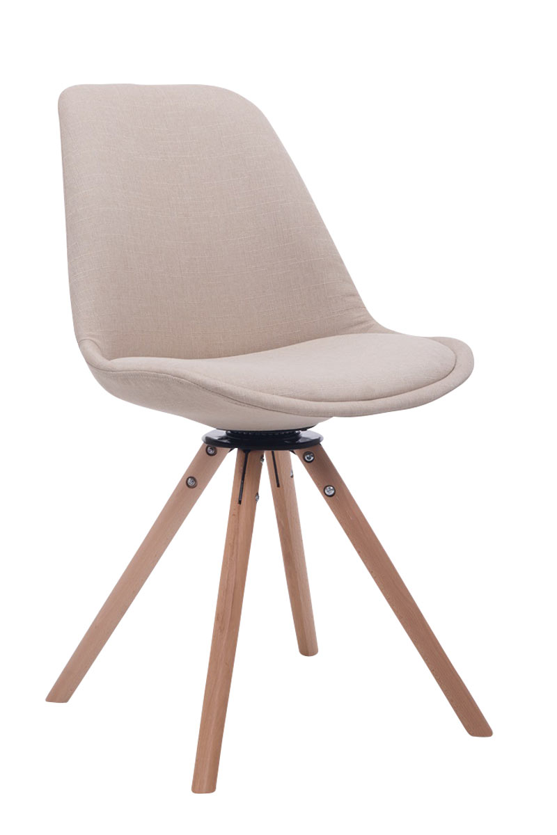 Besucherstuhl Troyes Drehbar Natura Stoff Rund, creme