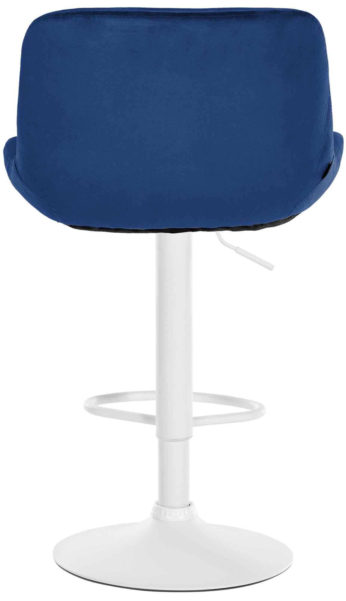 Barhocker Solon Weiß Samt, blau