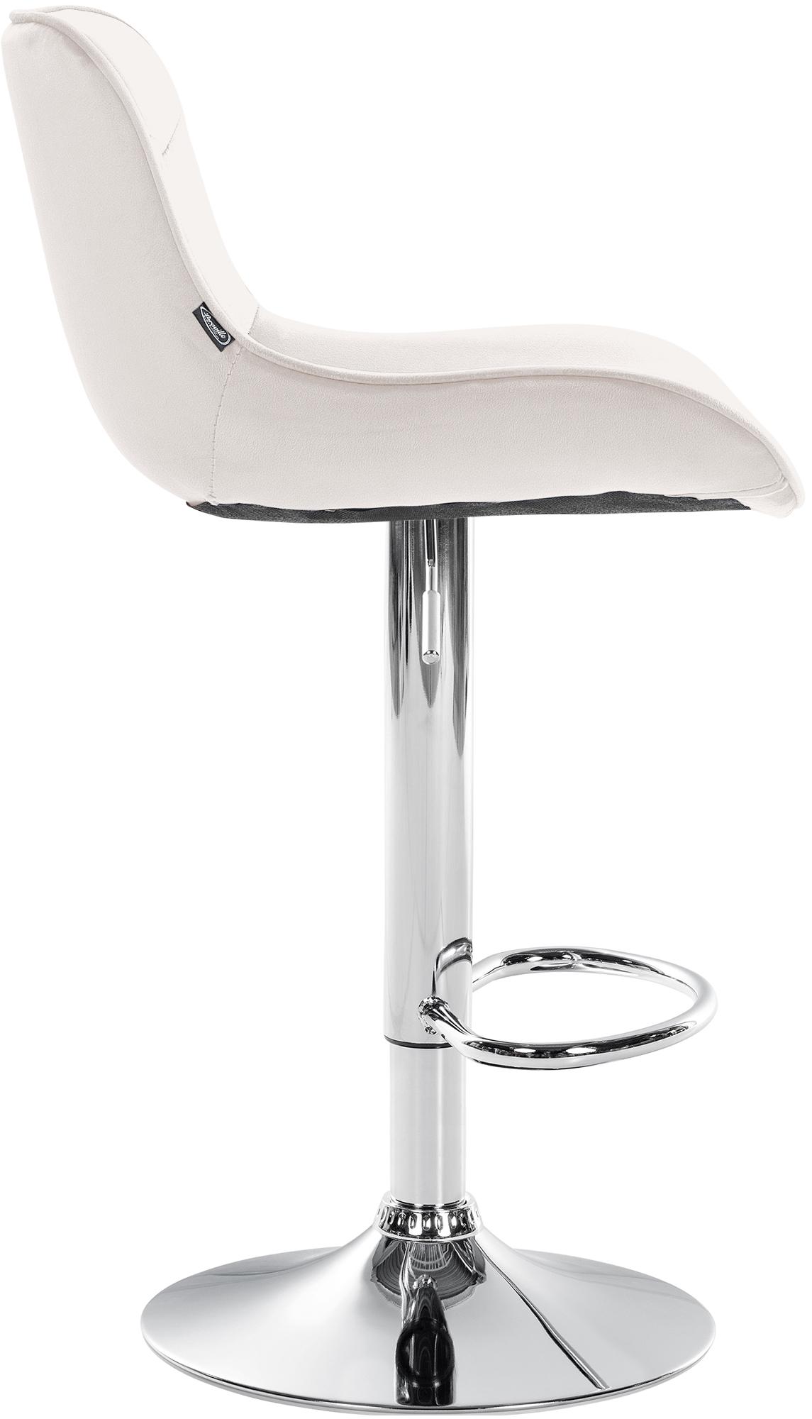 Barhocker Vonore Samt chrom, creme