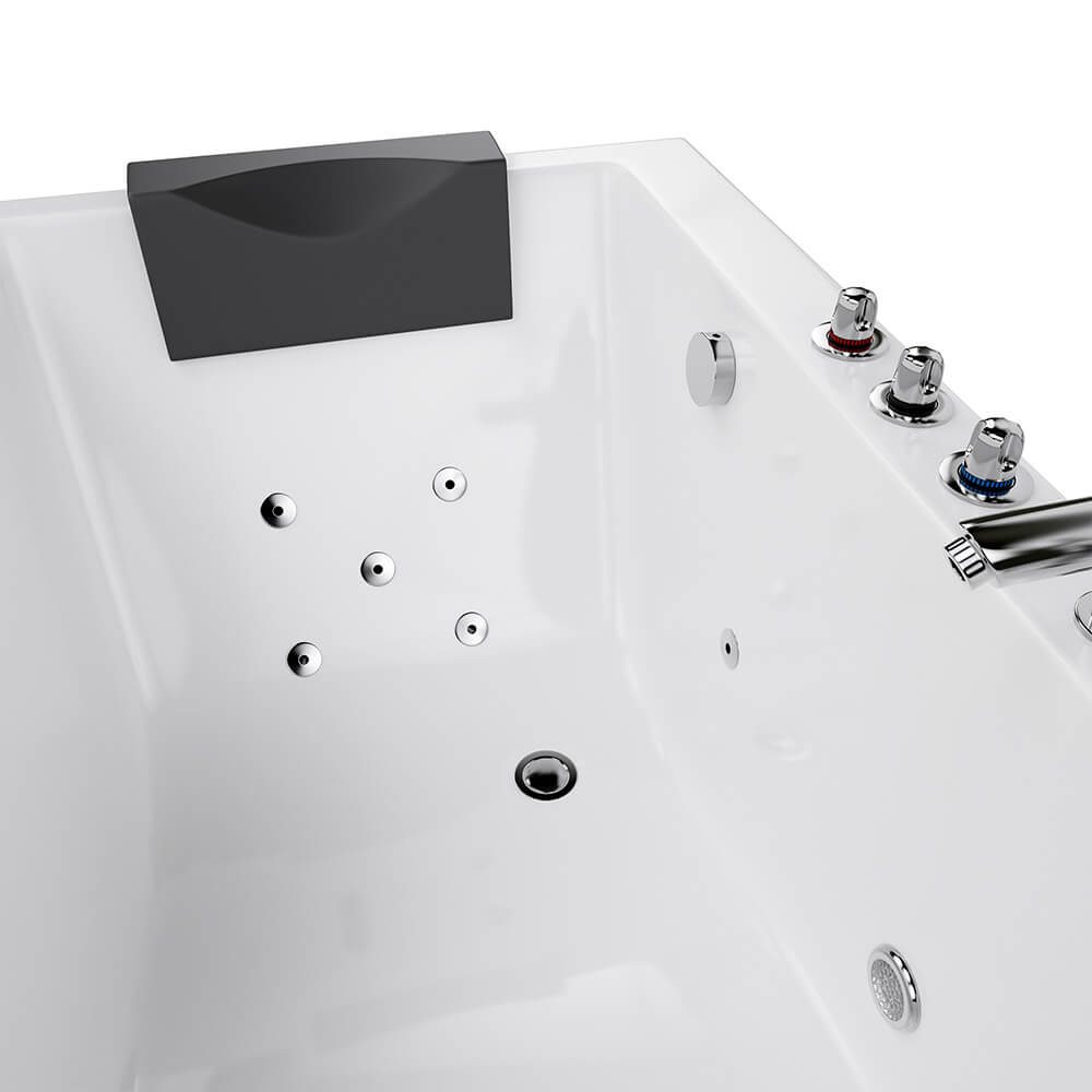 Whirlpool Badewanne mit ergonomischer Form BAKAL - Weiß