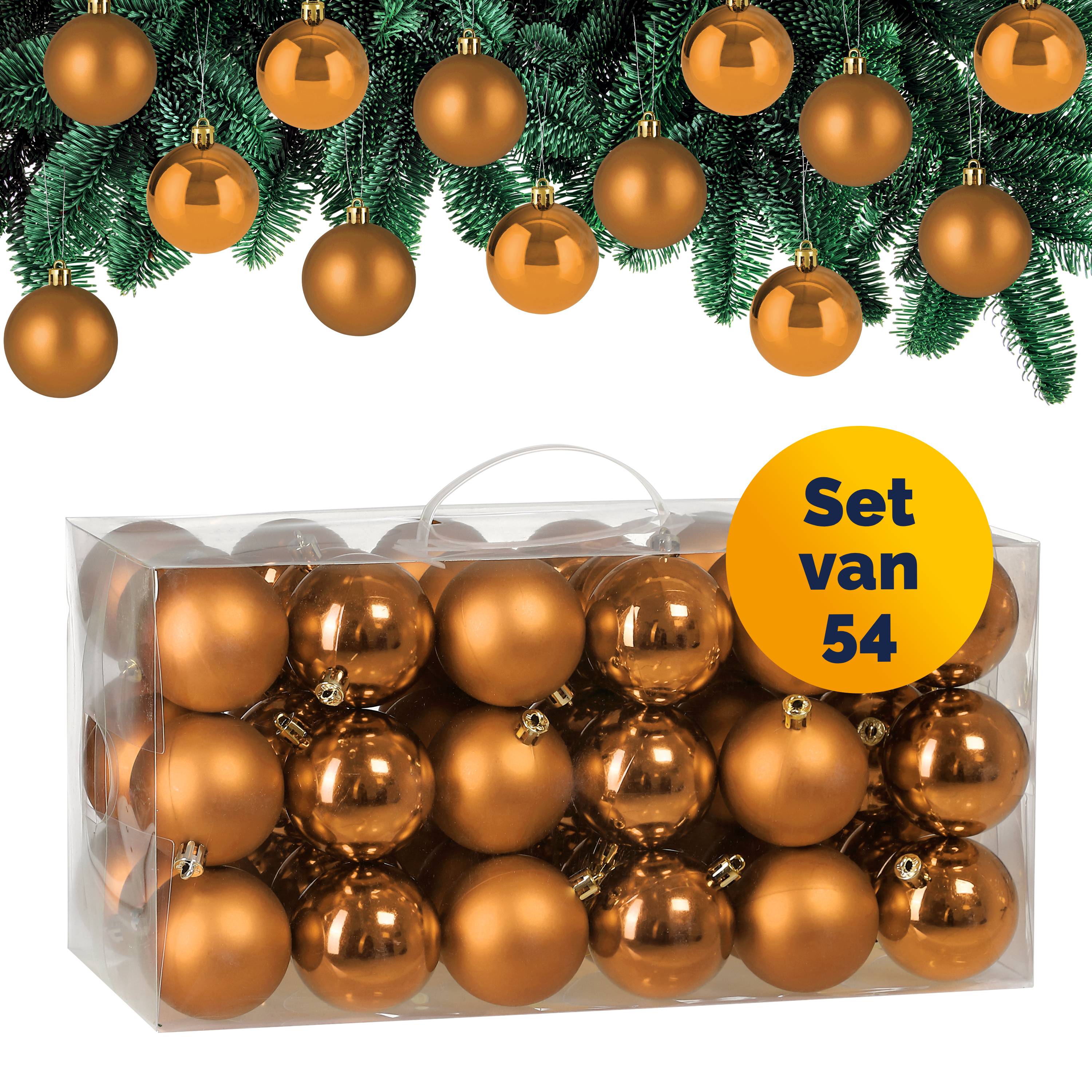 Weihnachtskugeln Kupfer 54-tlg in matt + glänzend