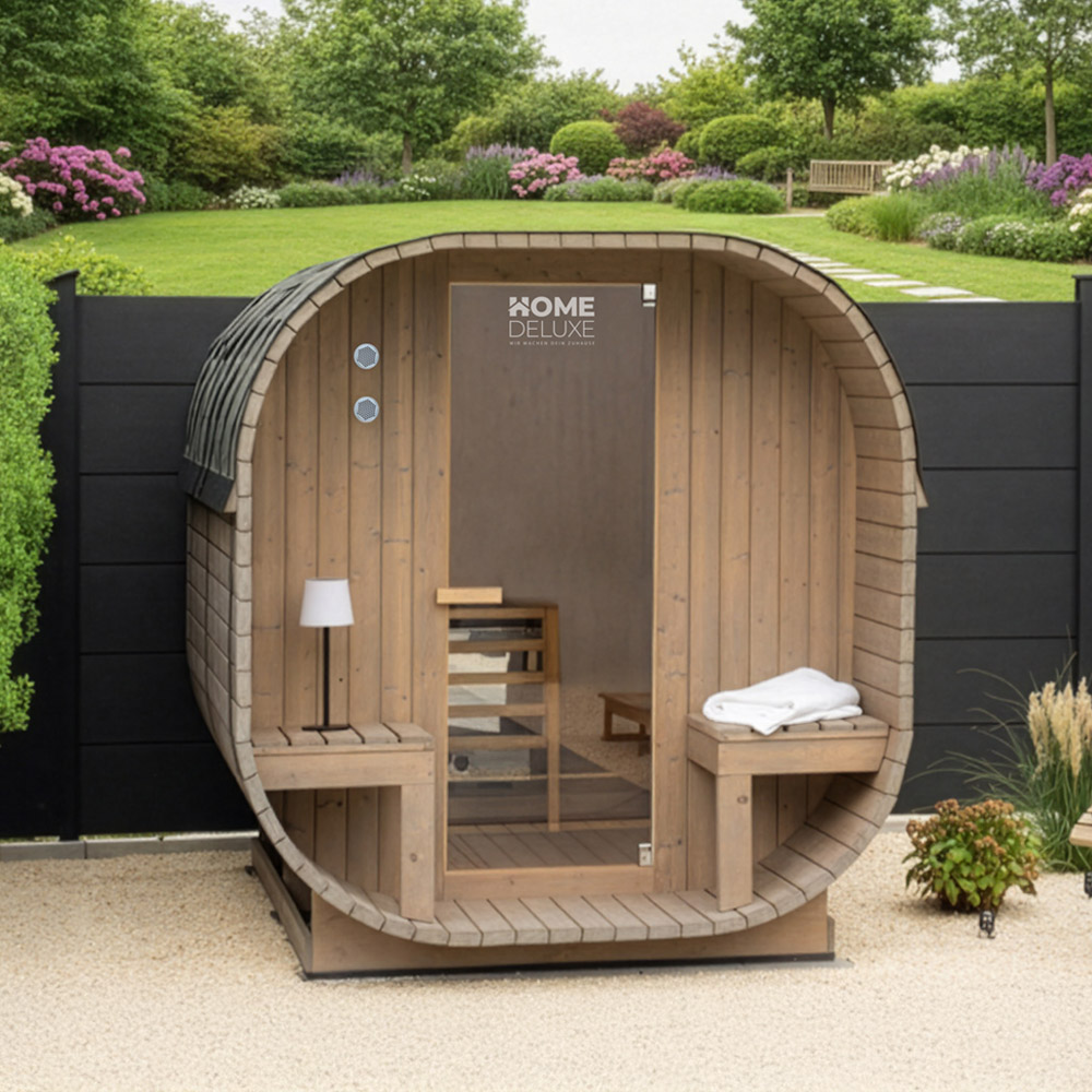Outdoor Sauna CUBE DELUXE L - 194 x 220 cm für 4 Personen