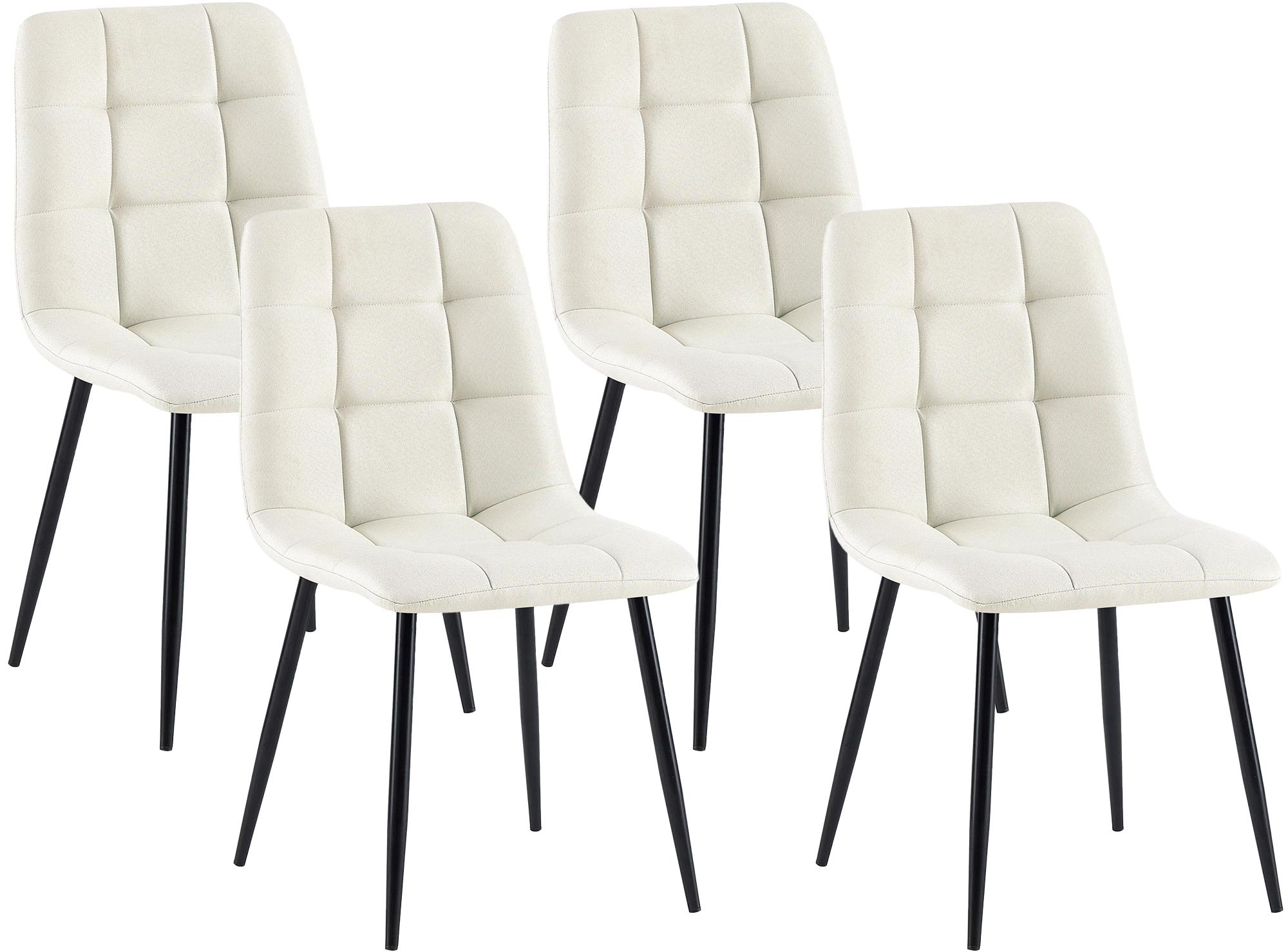 4er Set Esszimmerstühle Antibes Stoff, creme